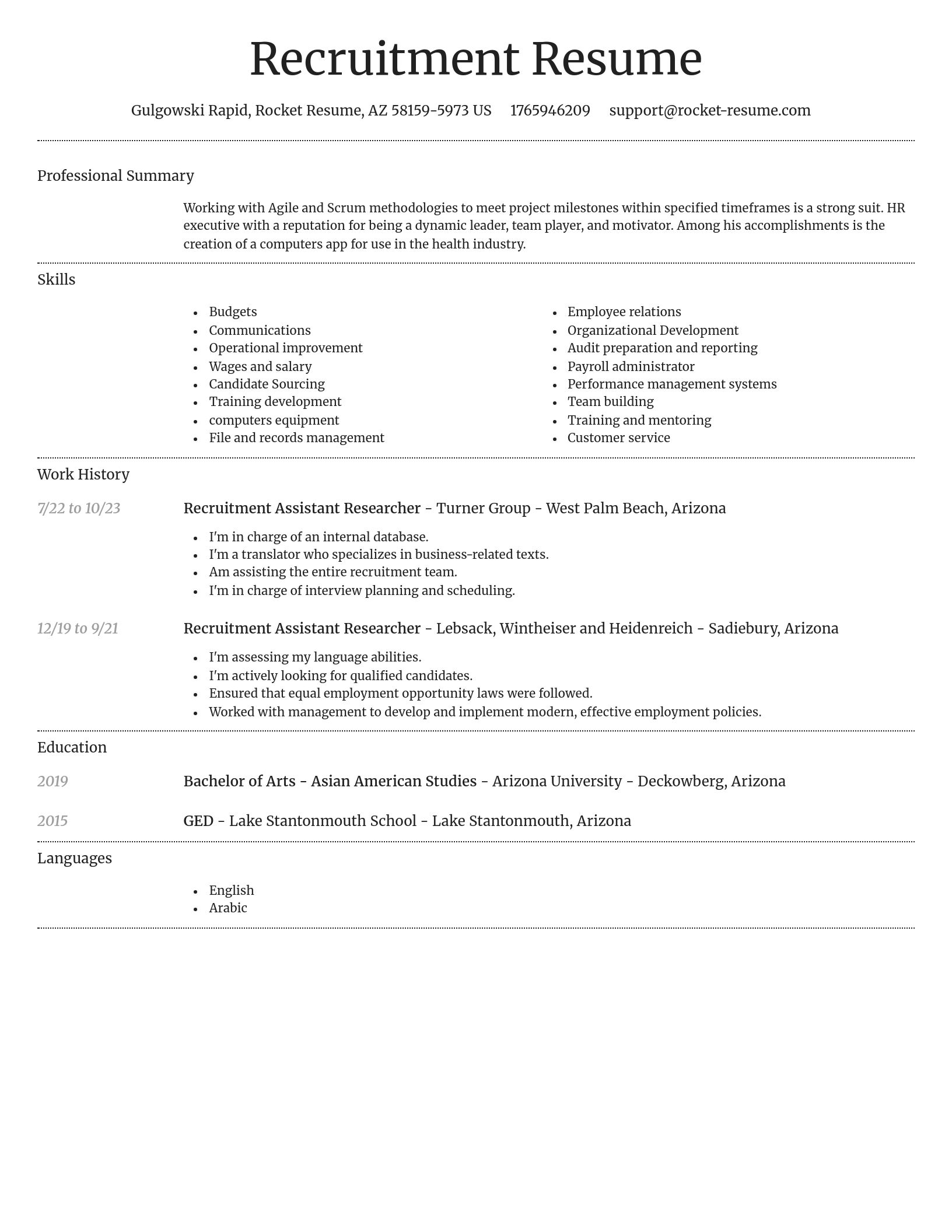 Dignified resume template
