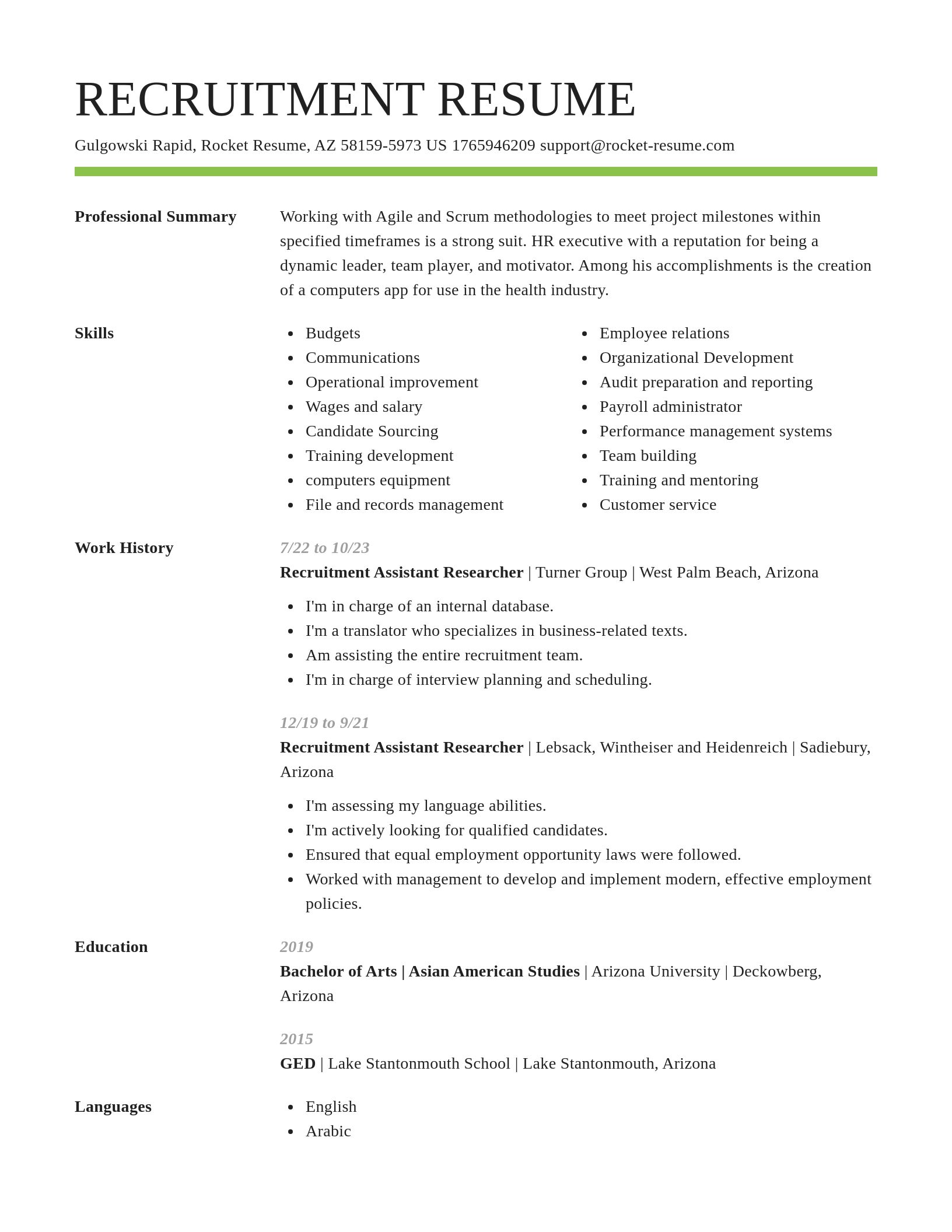 Smart resume template