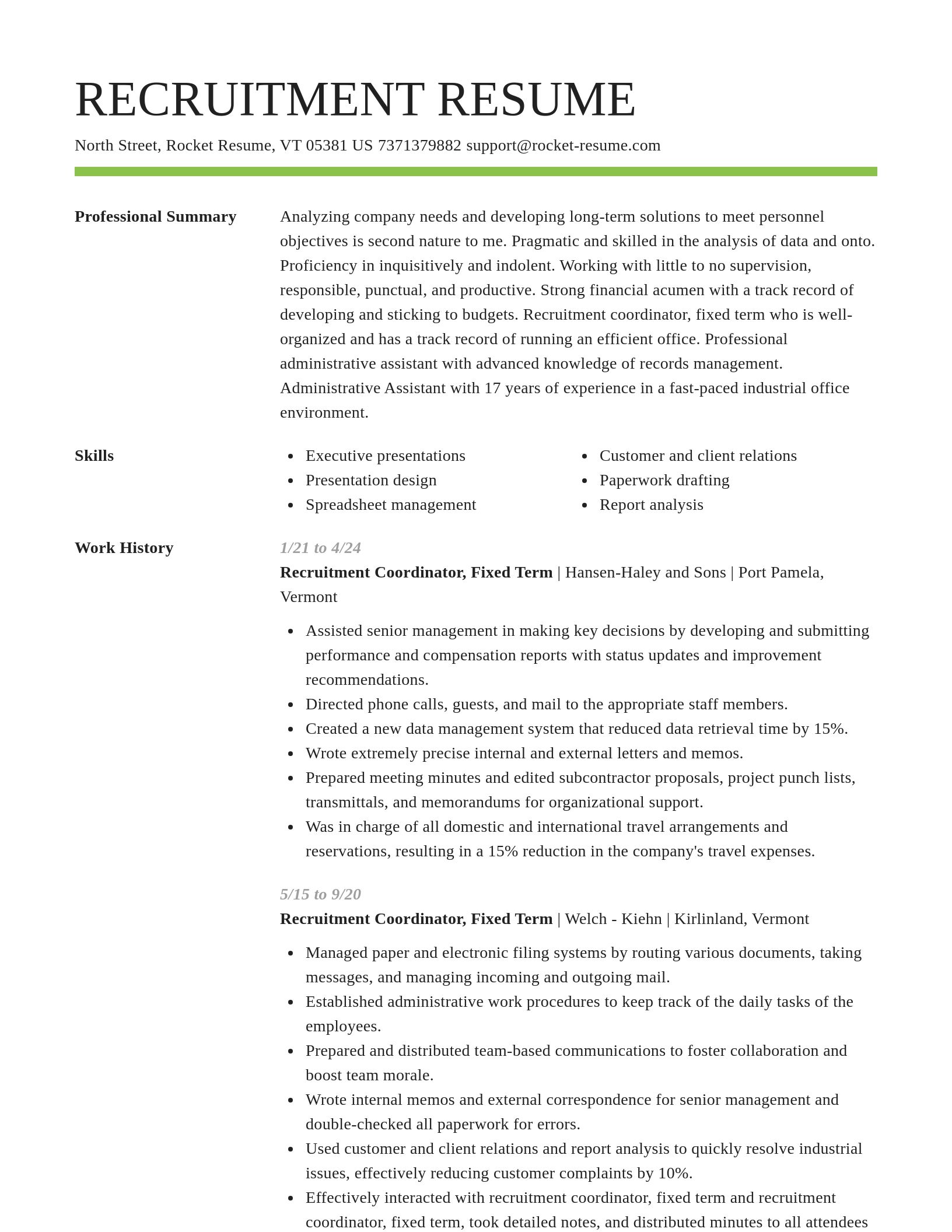 Smart resume template