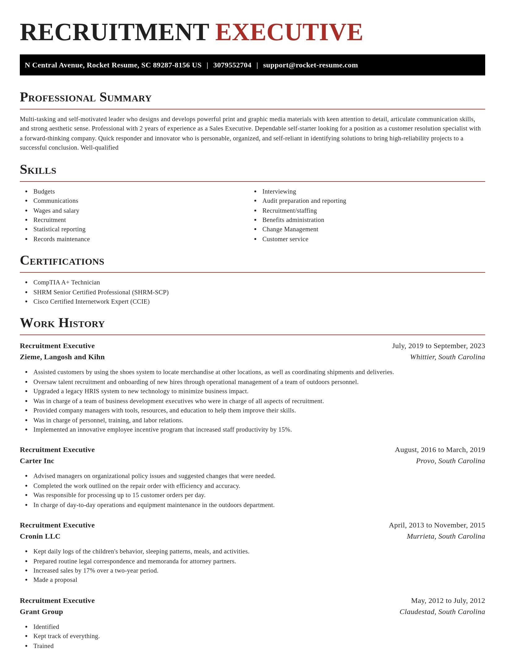 Exquisite resume template