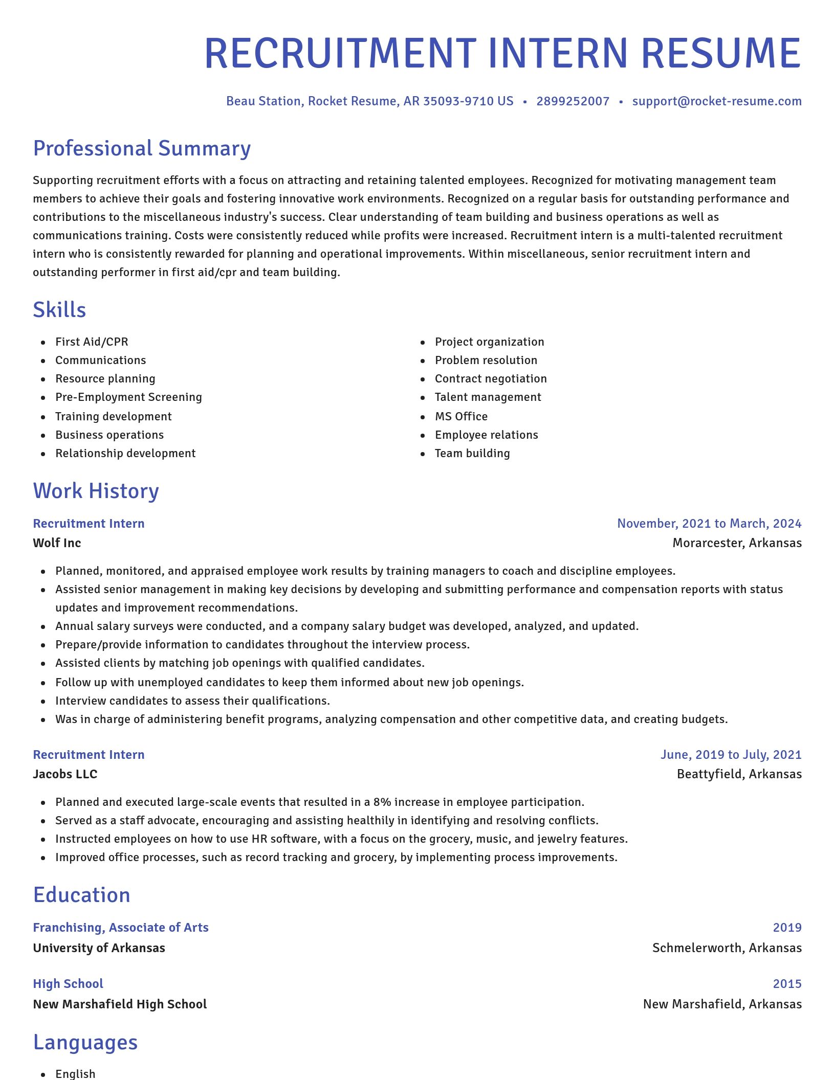 Novel resume template