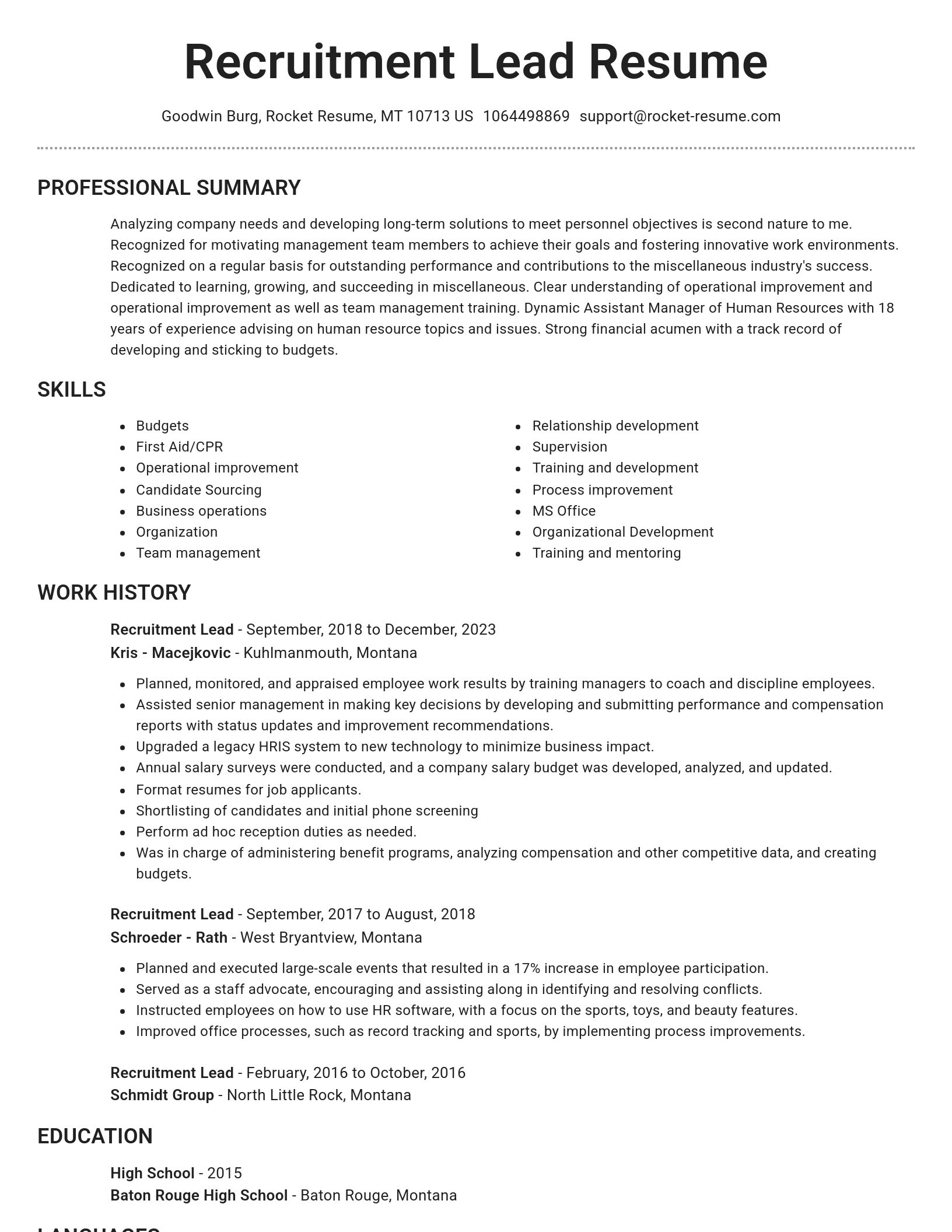 Brilliant resume template