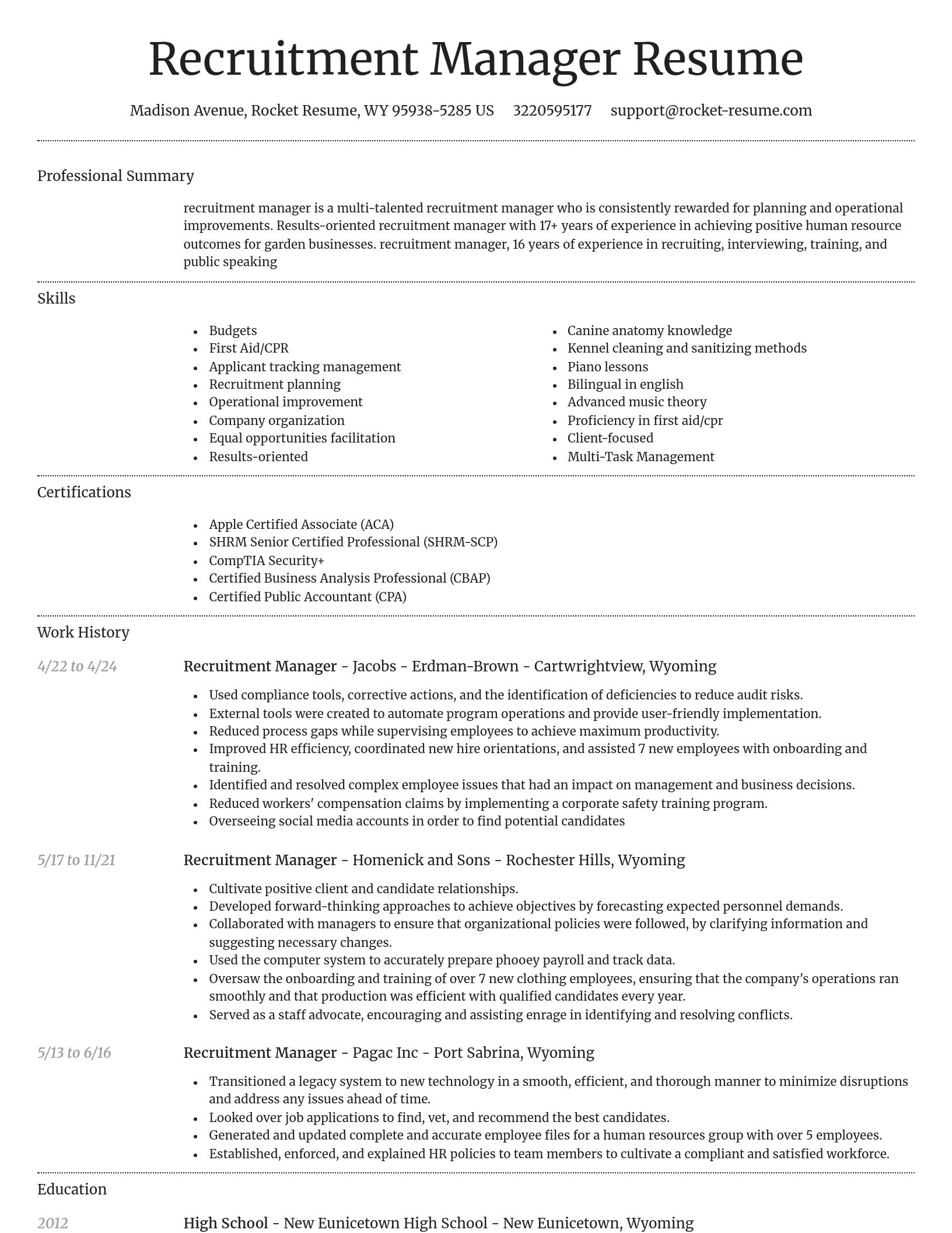 Dignified resume template