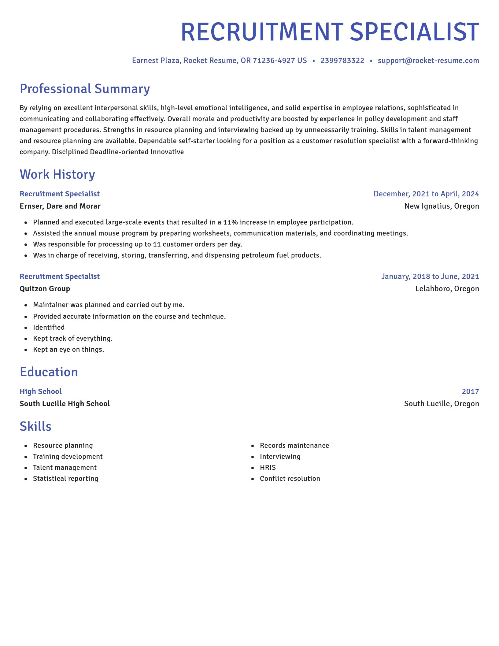 Novel resume template