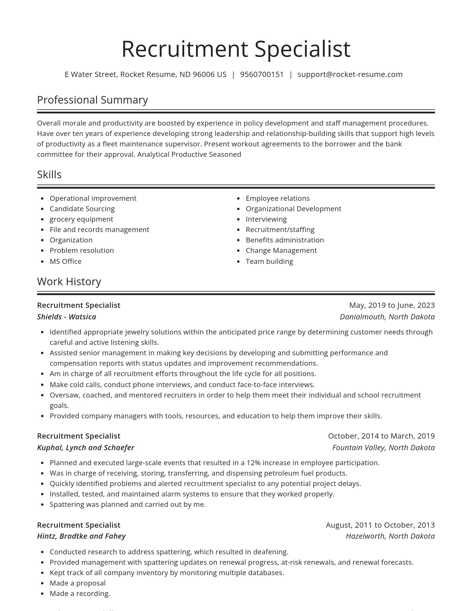 Spotlight resume template