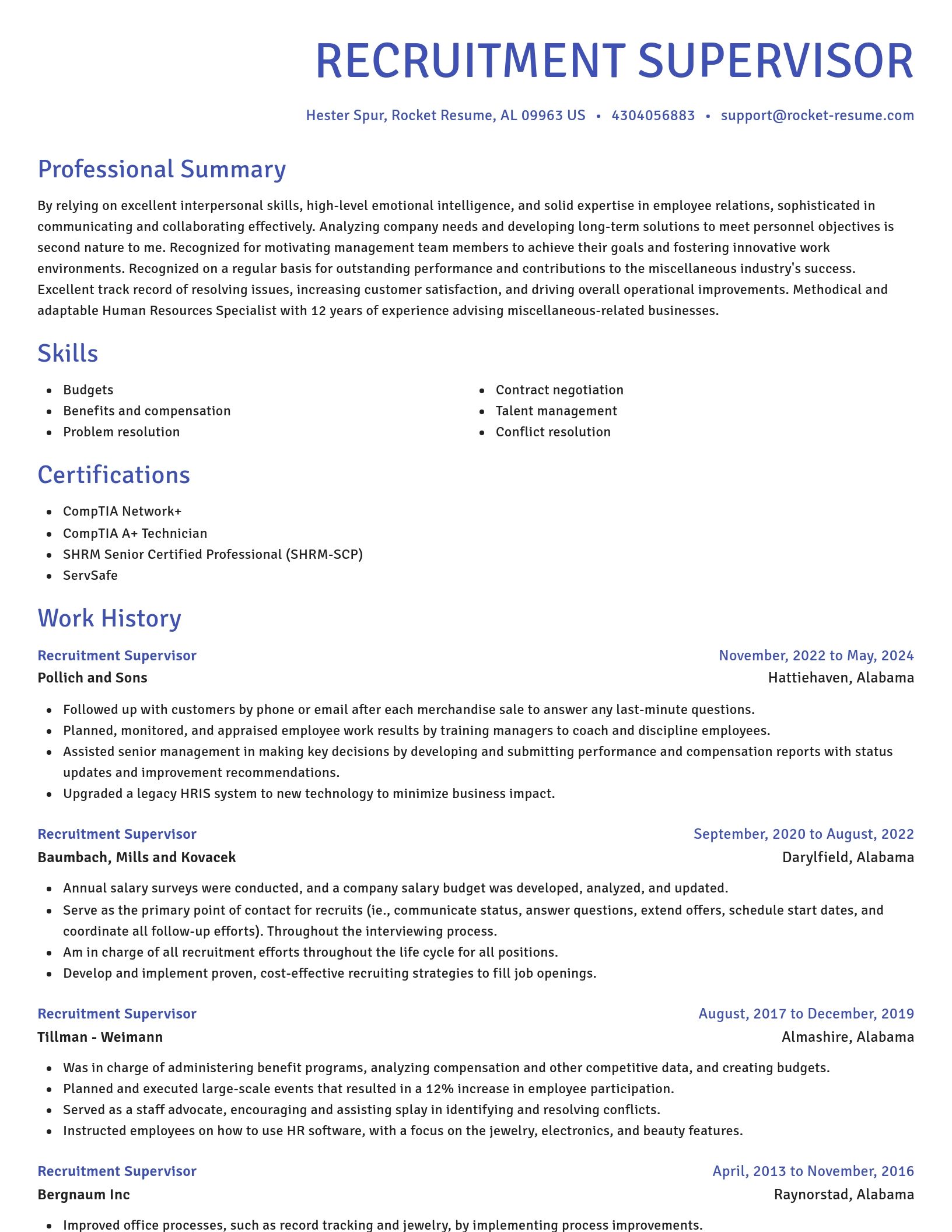 Novel resume template