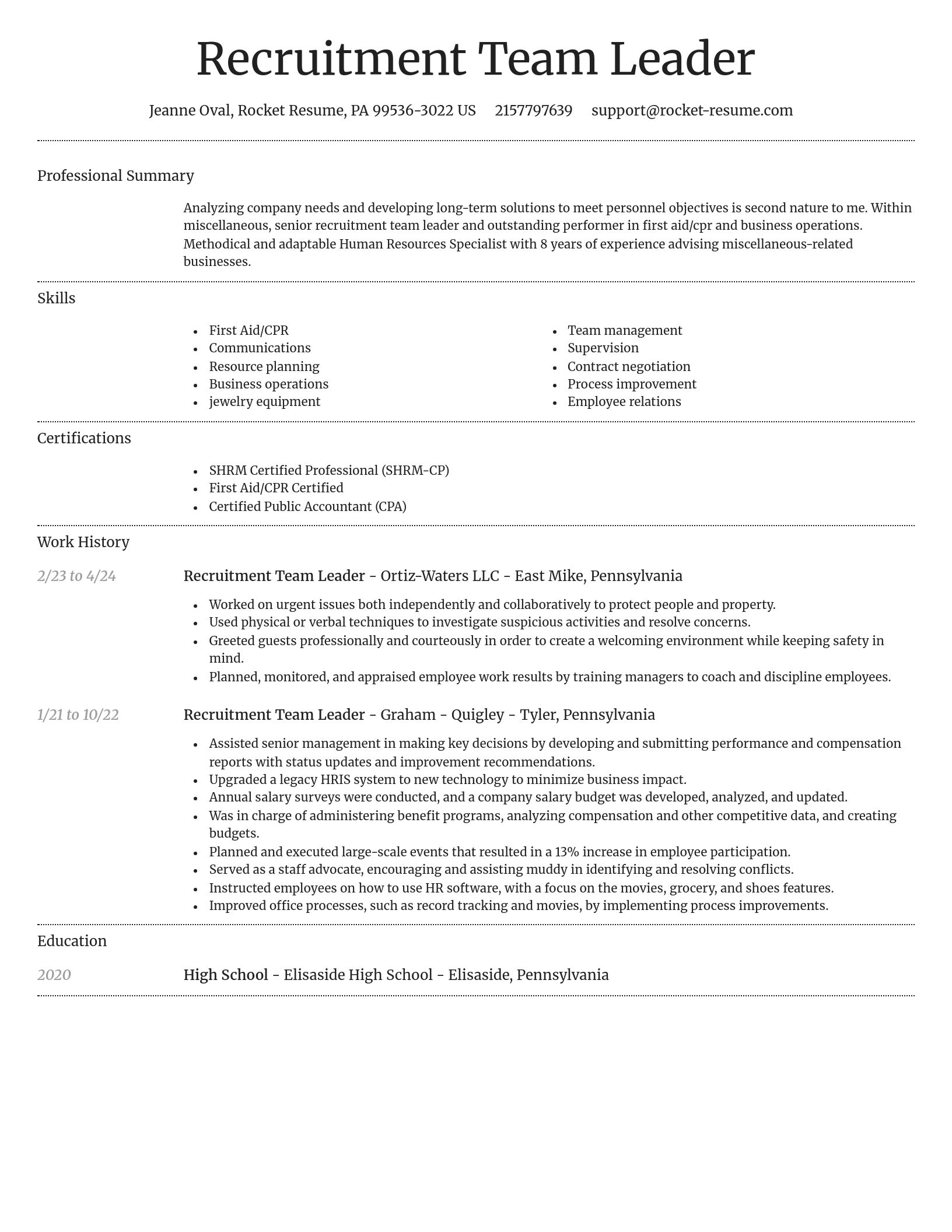 Dignified resume template