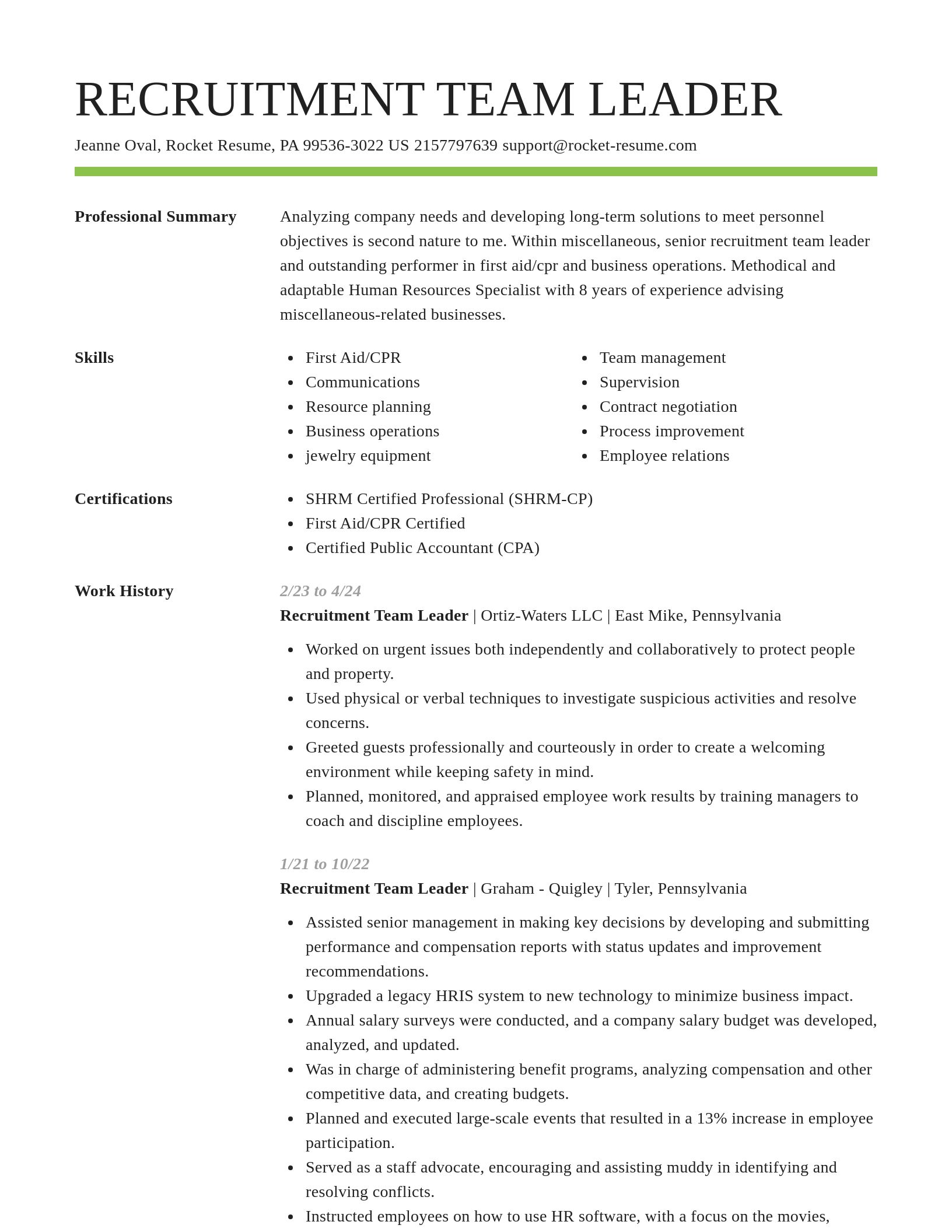 Smart resume template