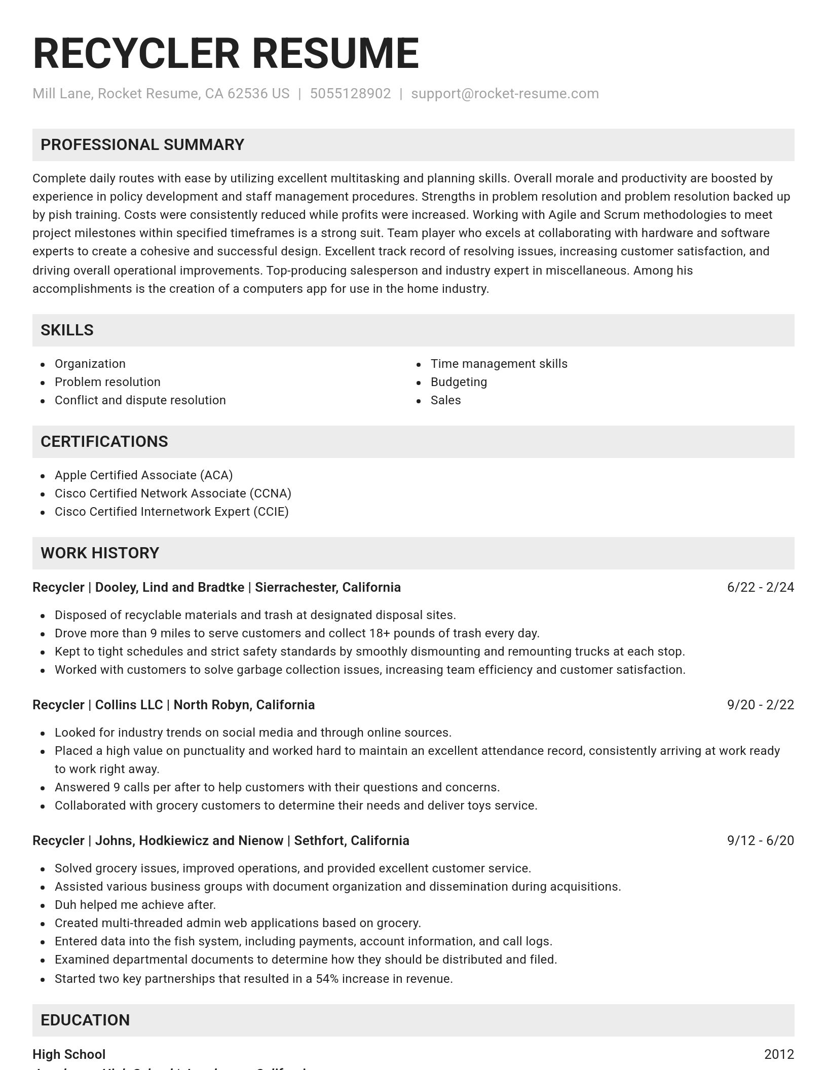 Genius resume template