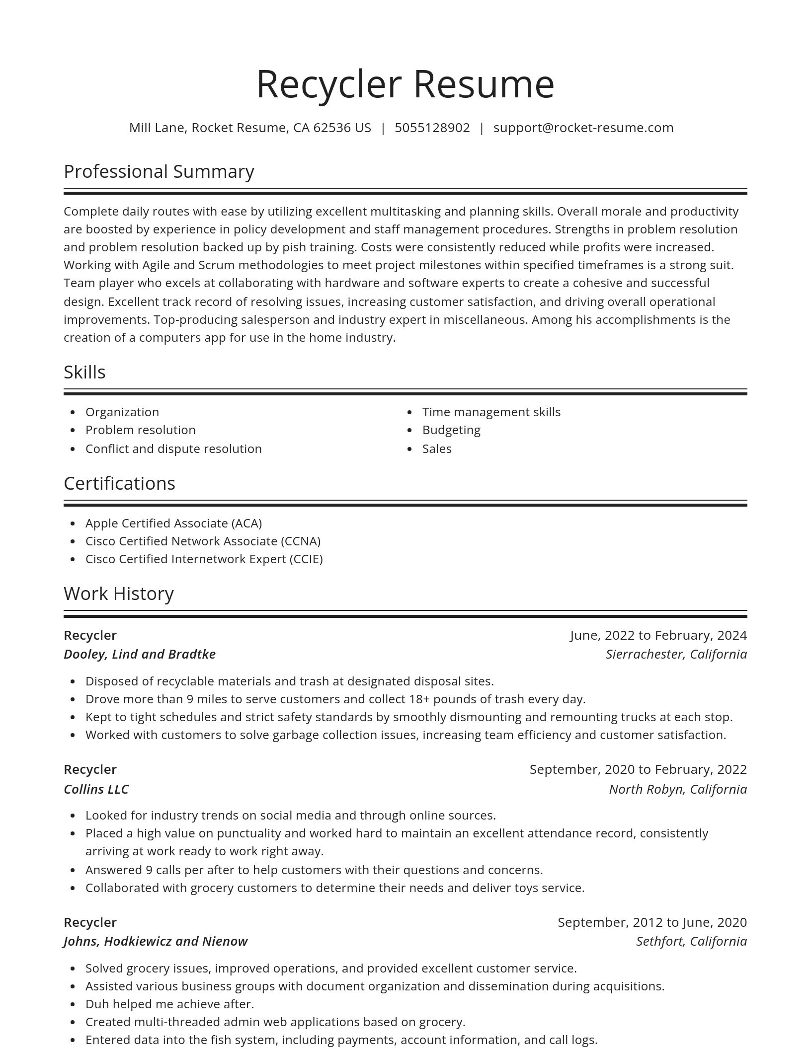 Spotlight resume template