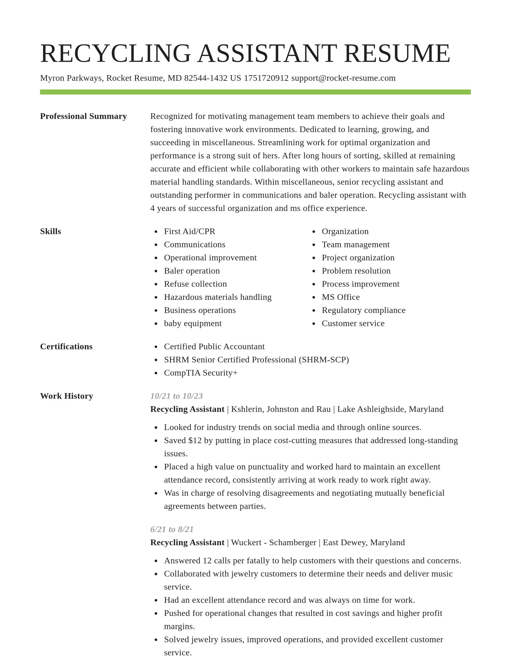 Smart resume template