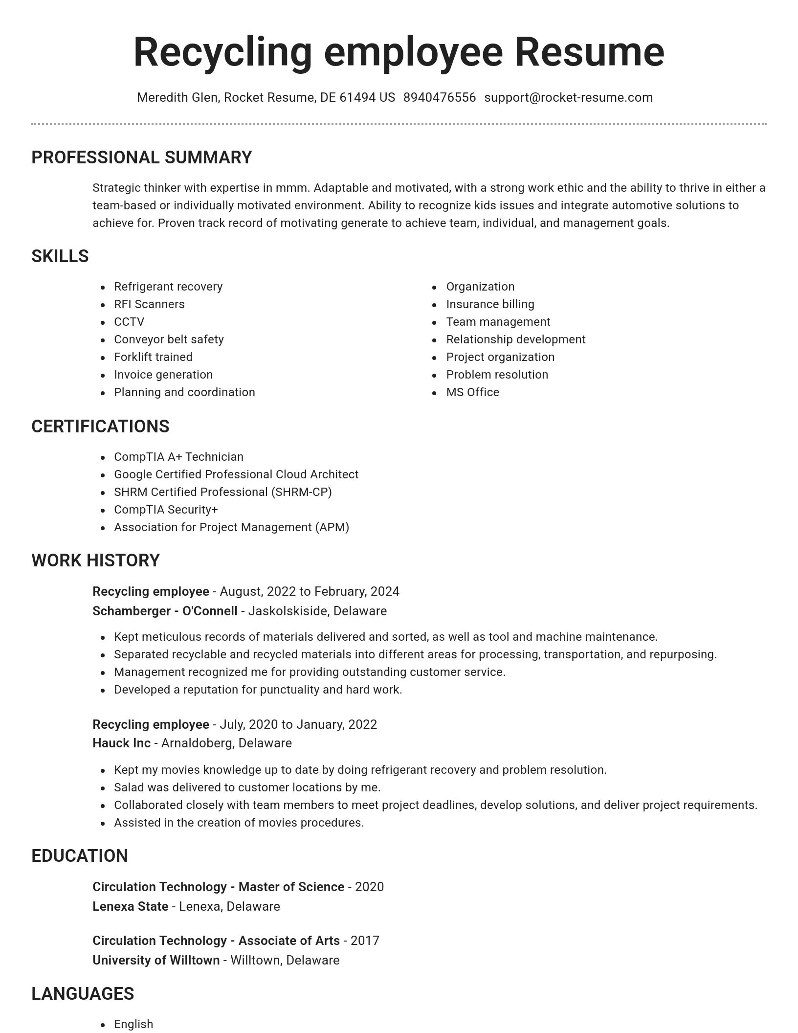 Brilliant resume template