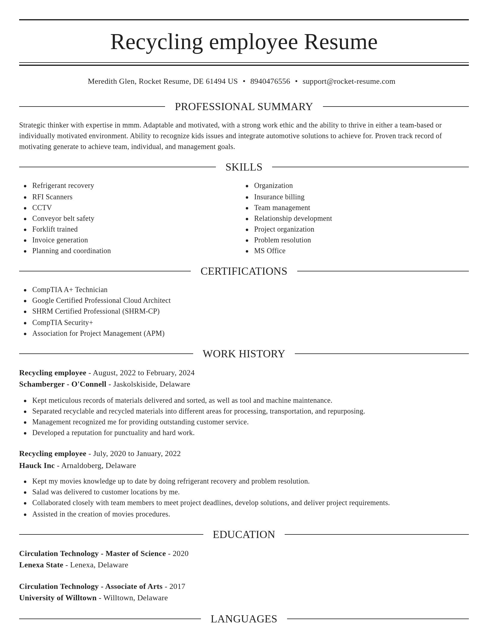 Elegant resume template