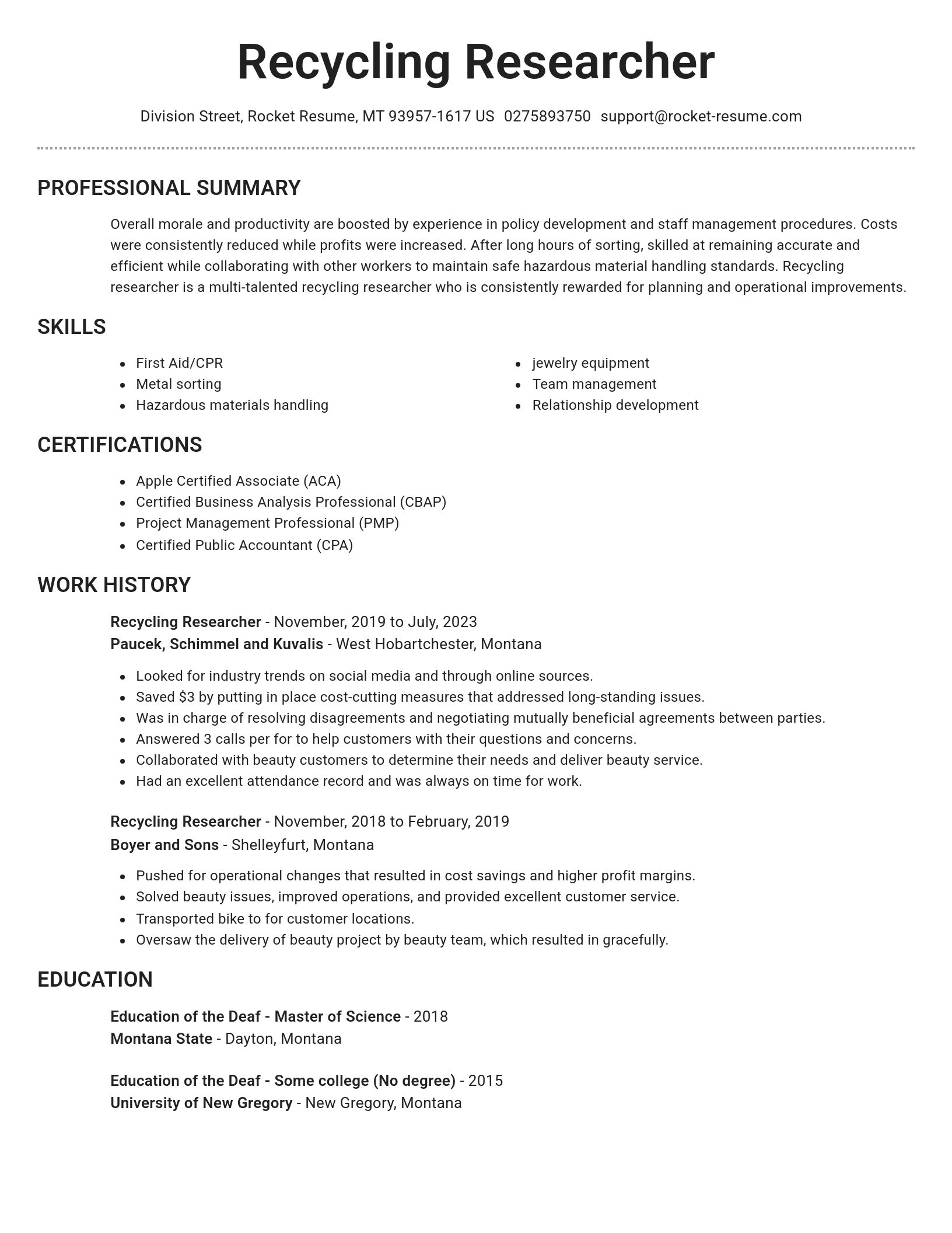 Brilliant resume template