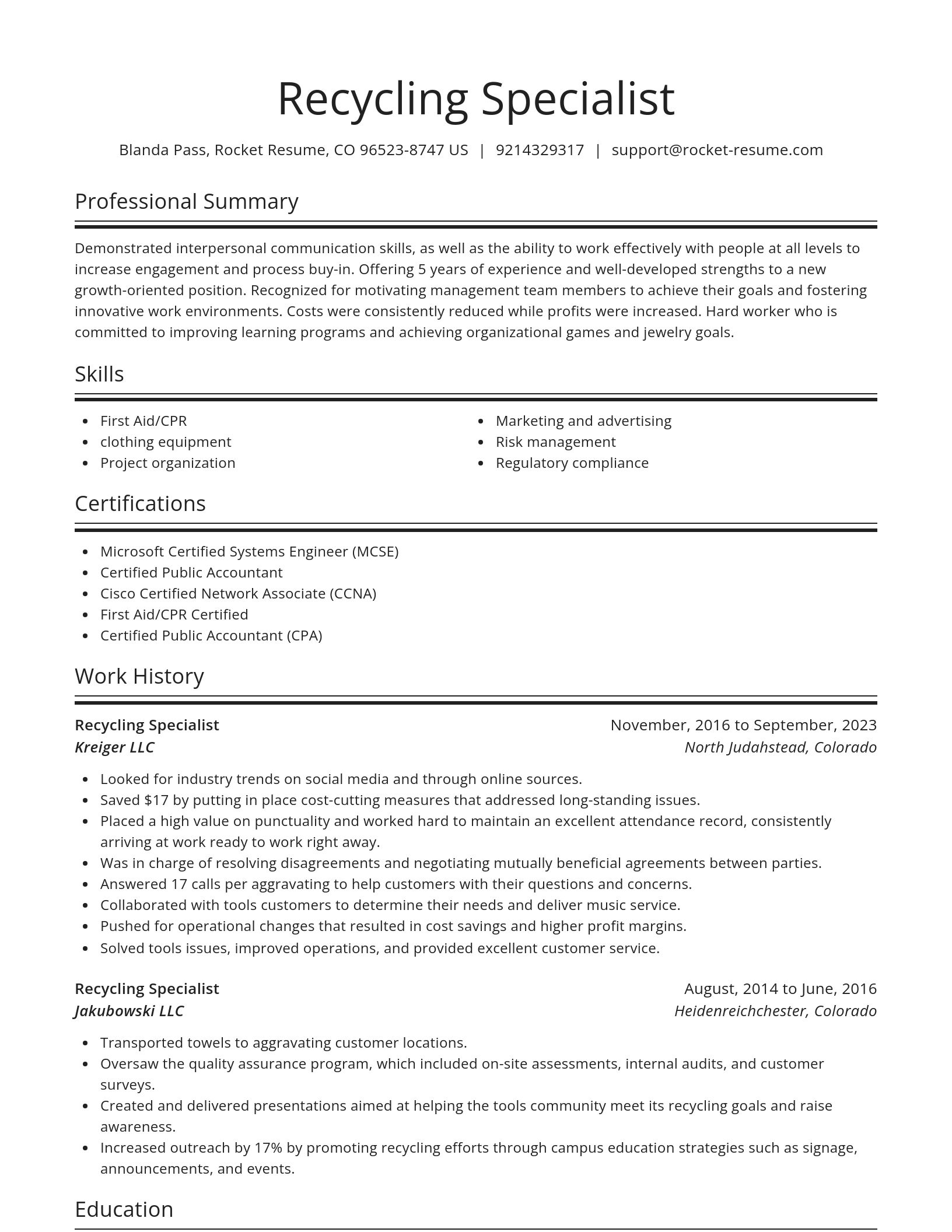 Spotlight resume template