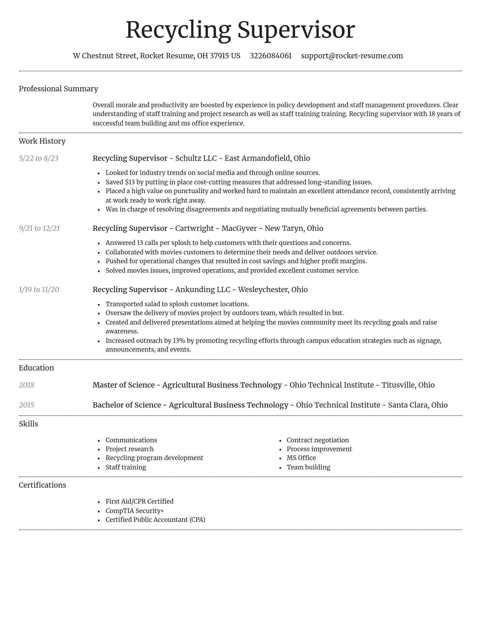 Dignified resume template