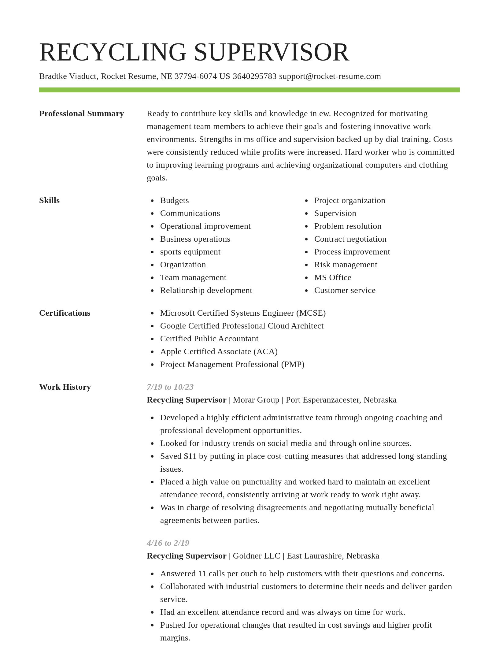 Smart resume template