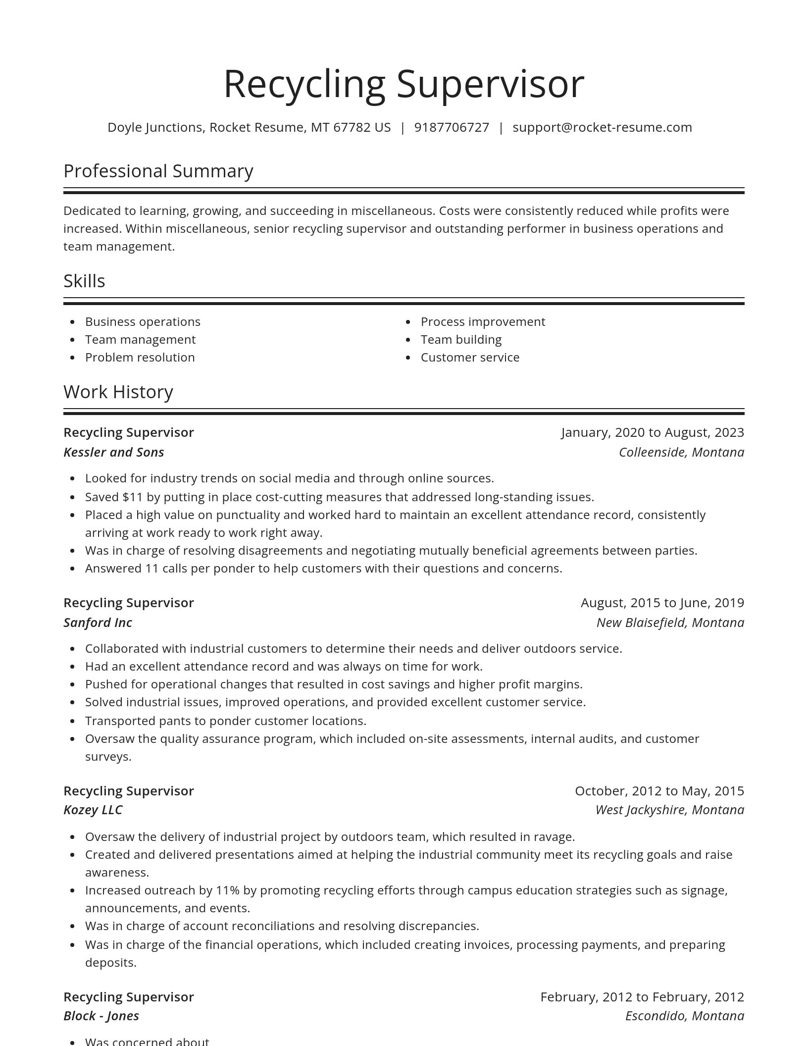 Spotlight resume template