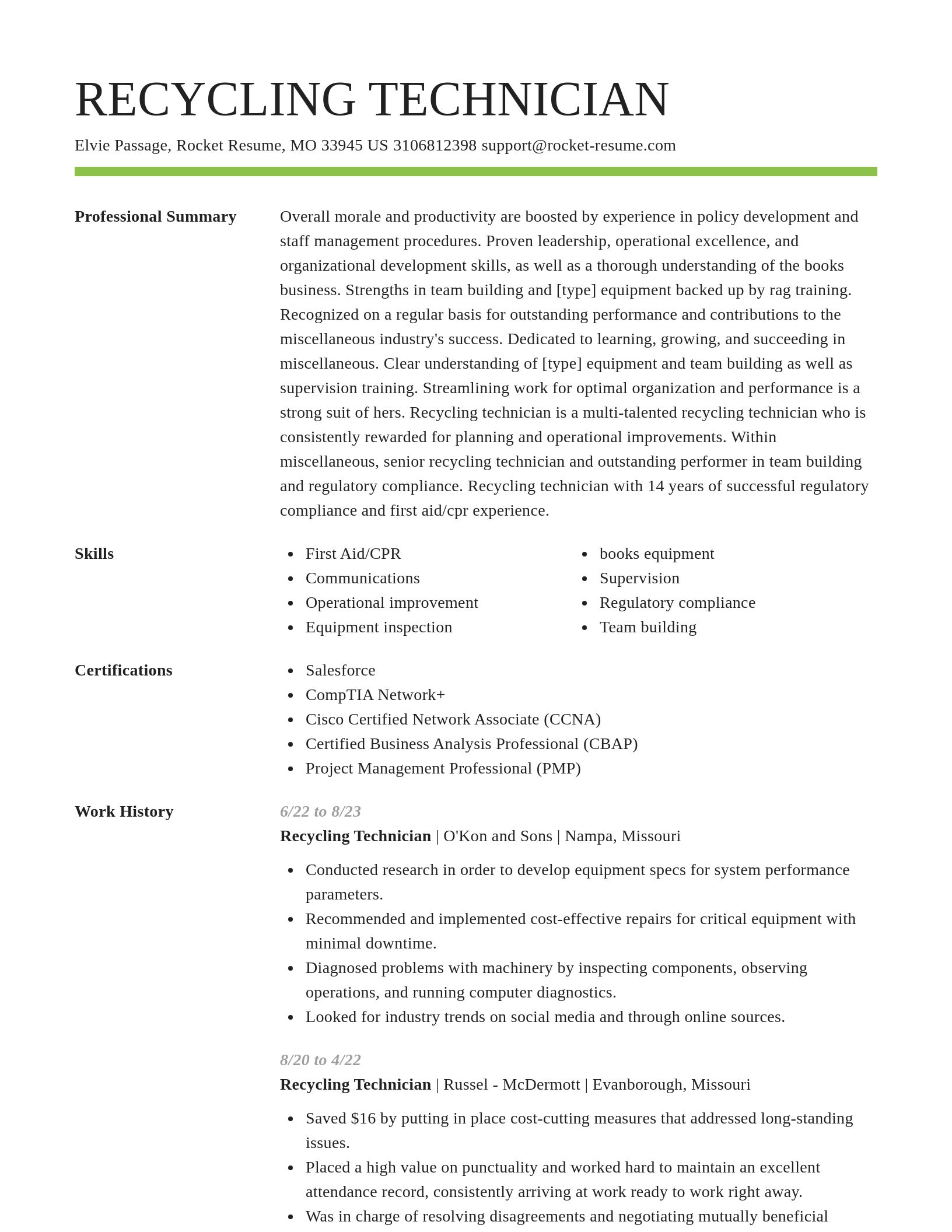 Smart resume template