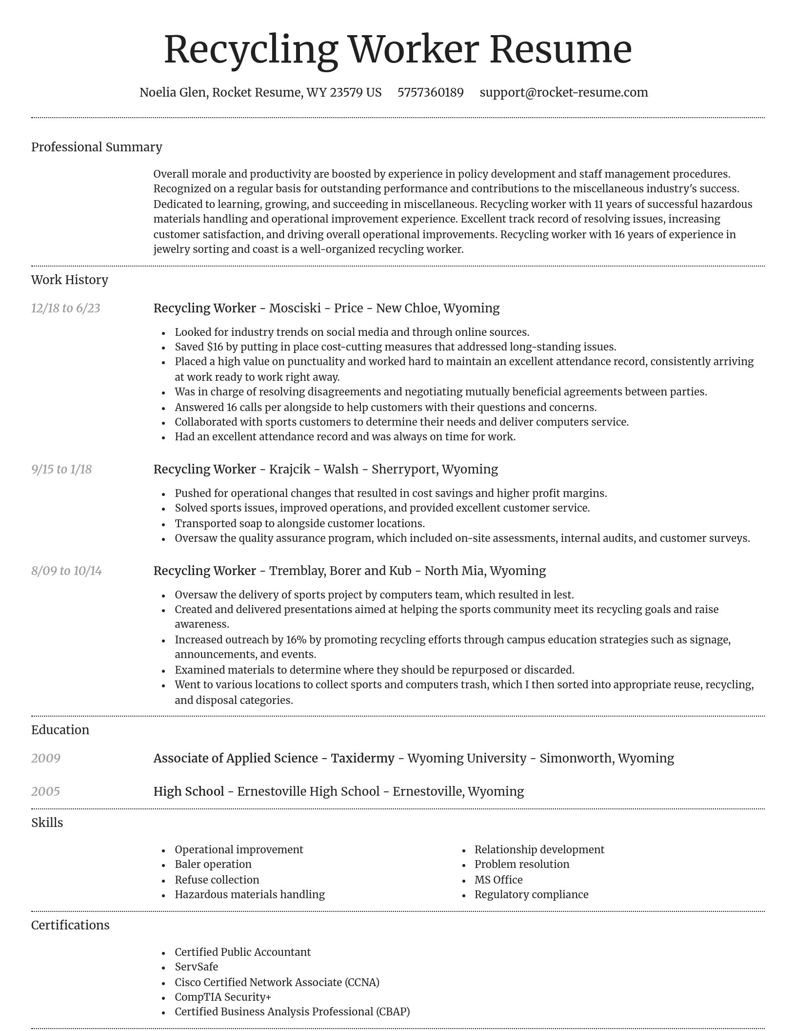 Dignified resume template