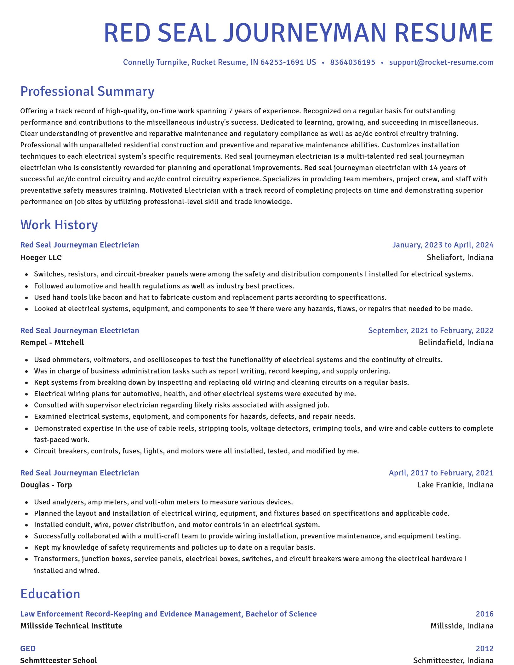 Novel resume template