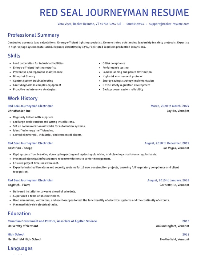 Novel resume template