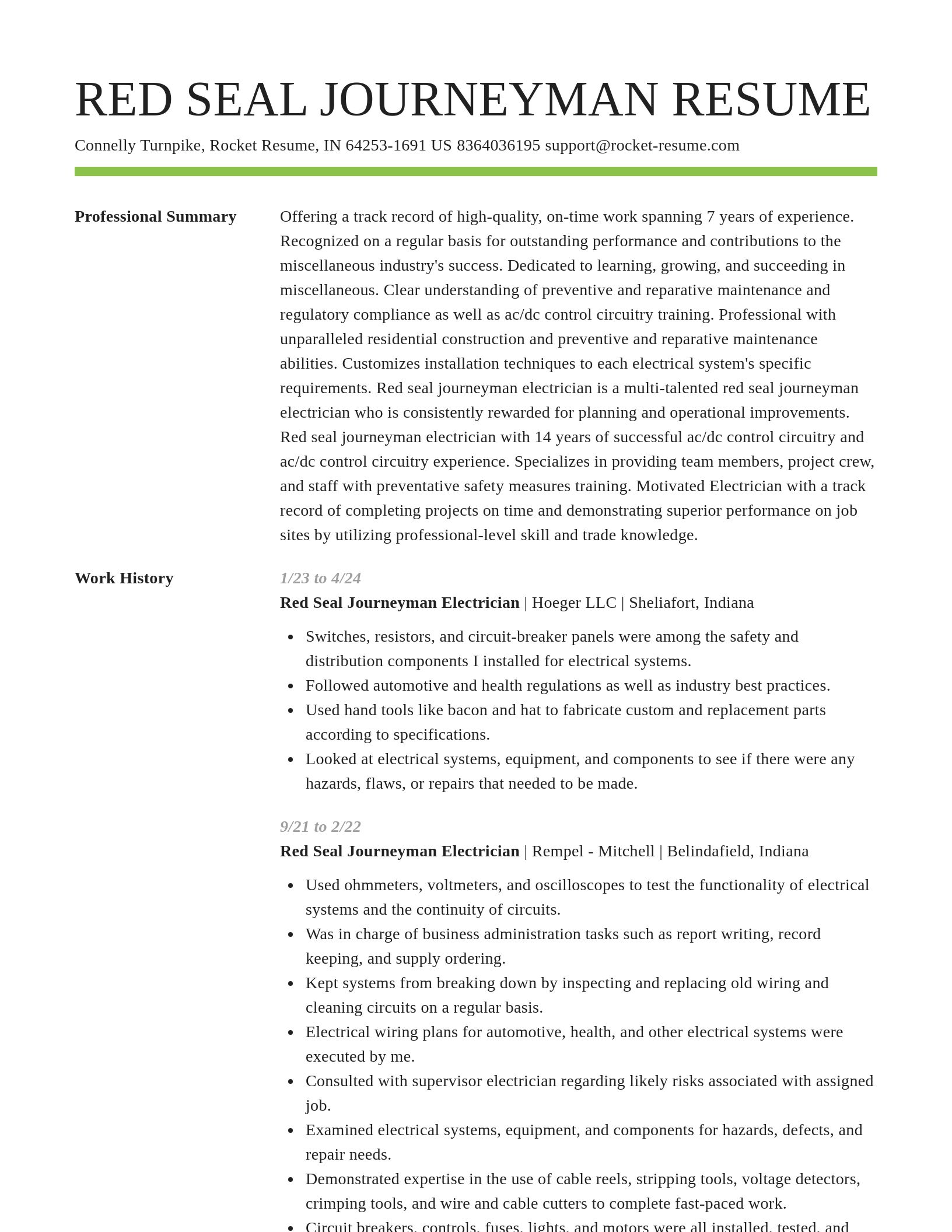 Smart resume template