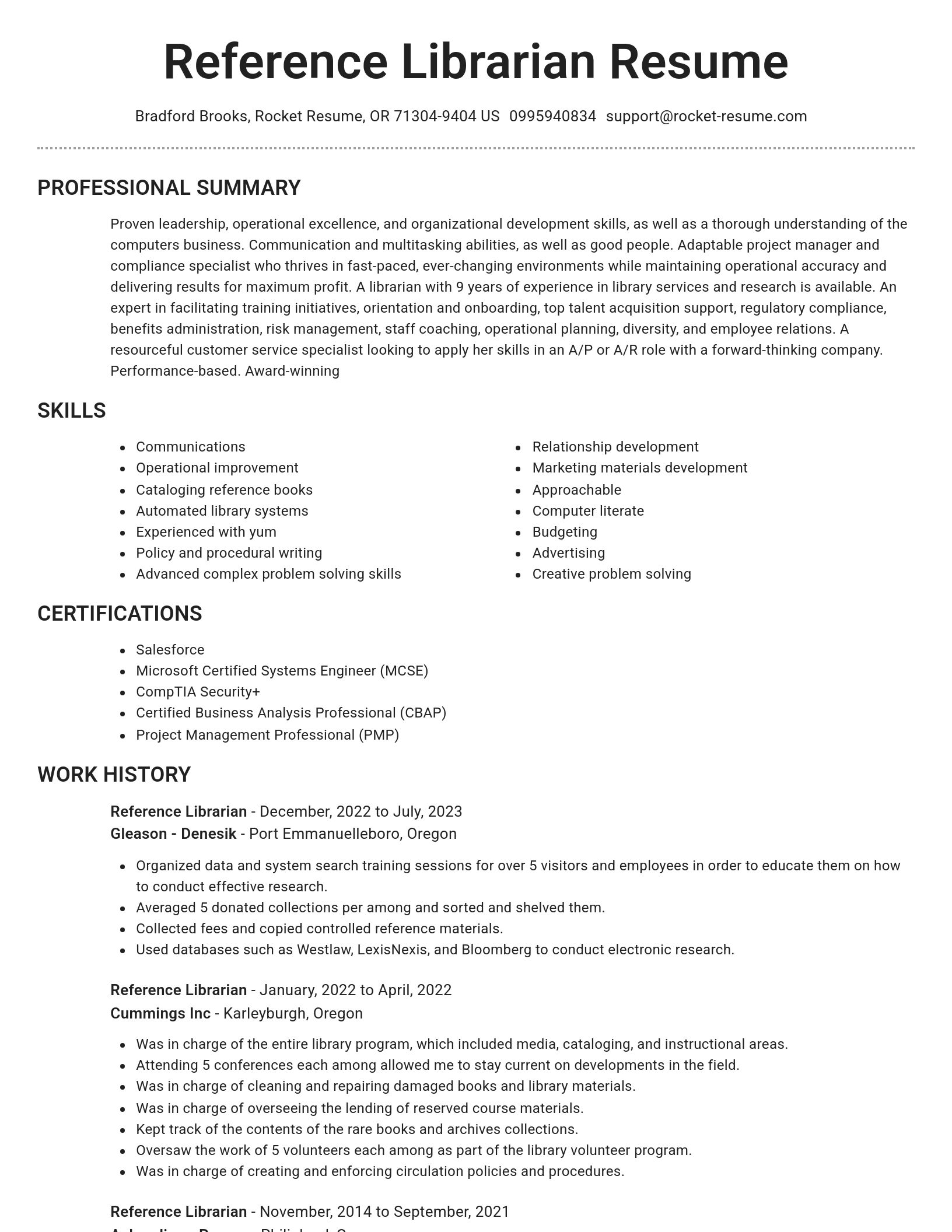 Brilliant resume template