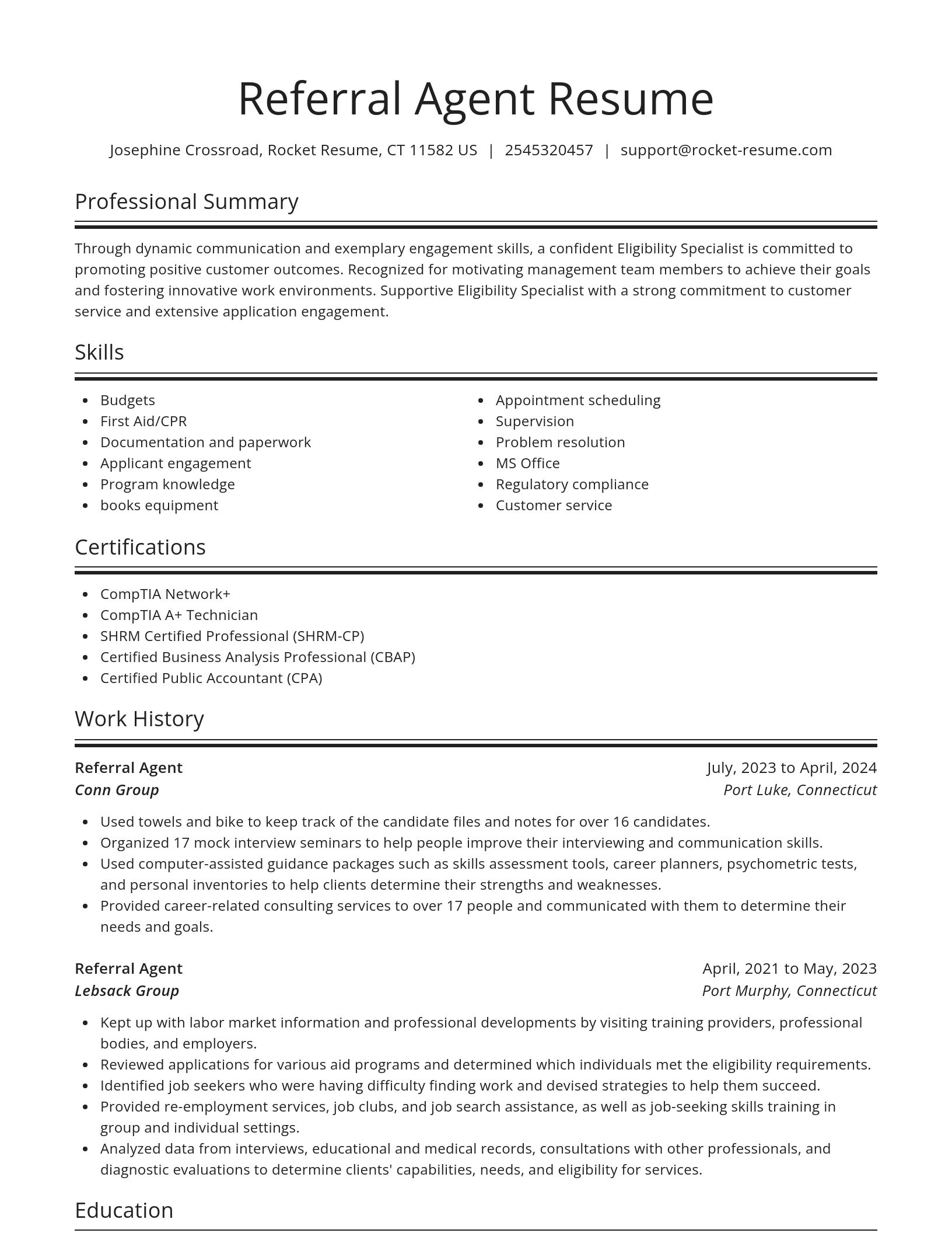 Spotlight resume template