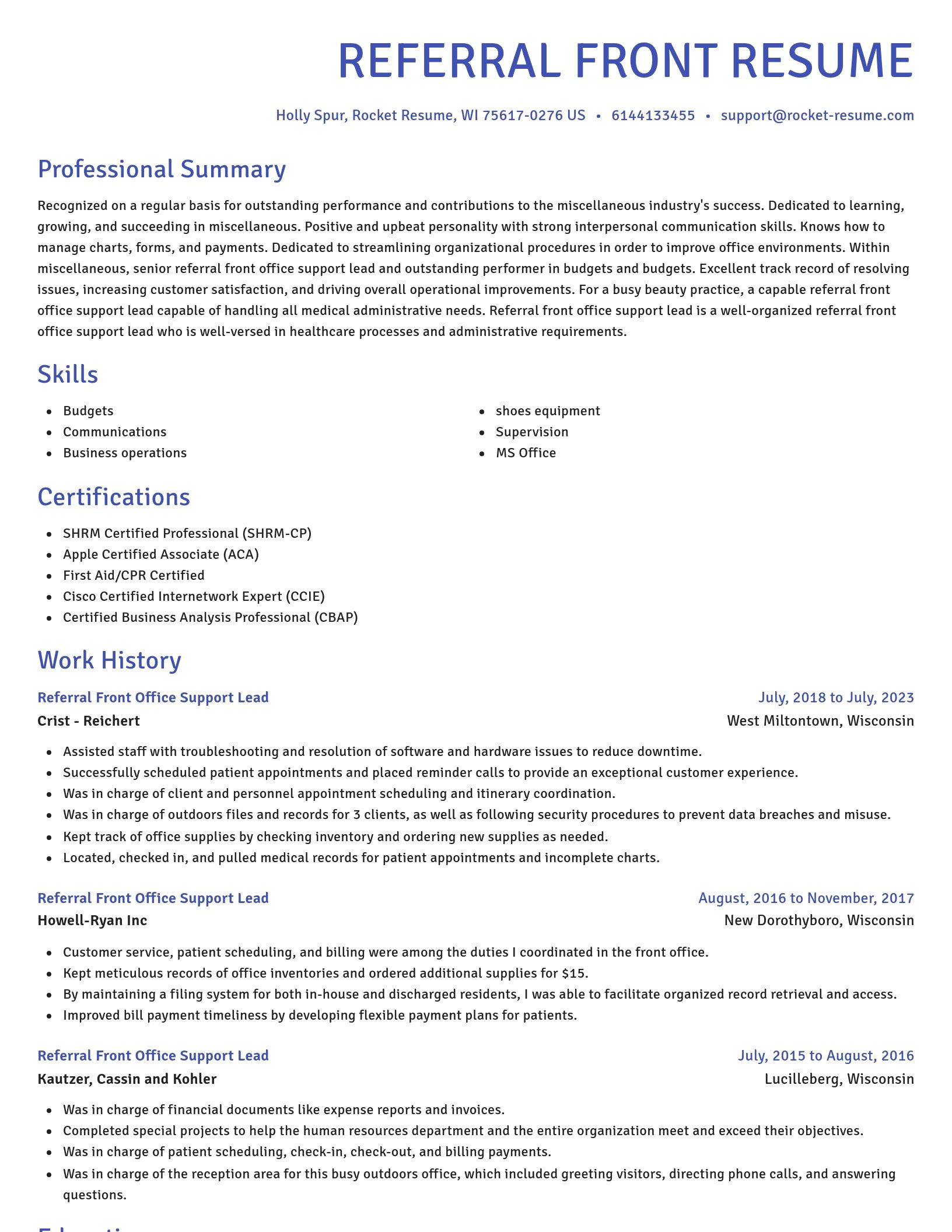 Novel resume template