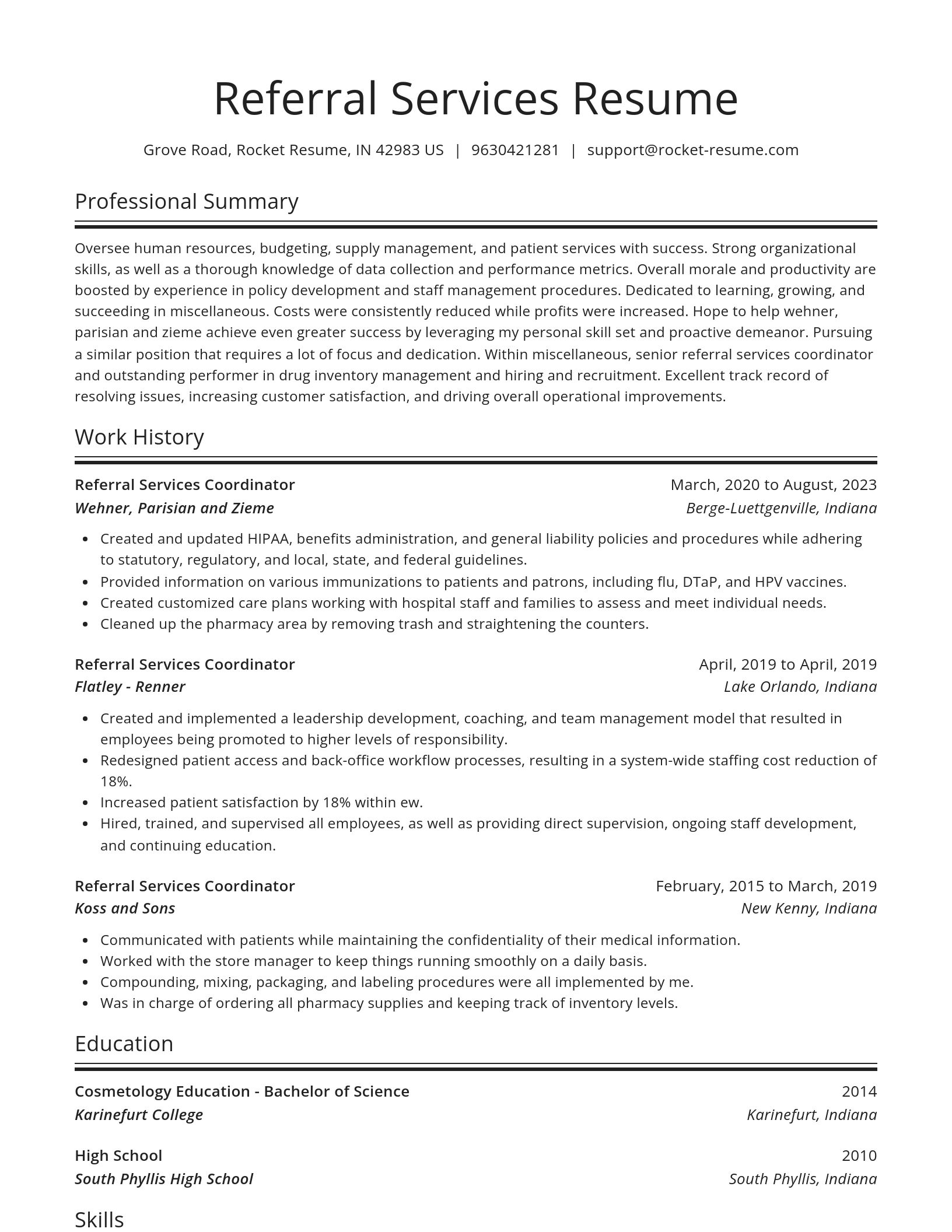 Spotlight resume template