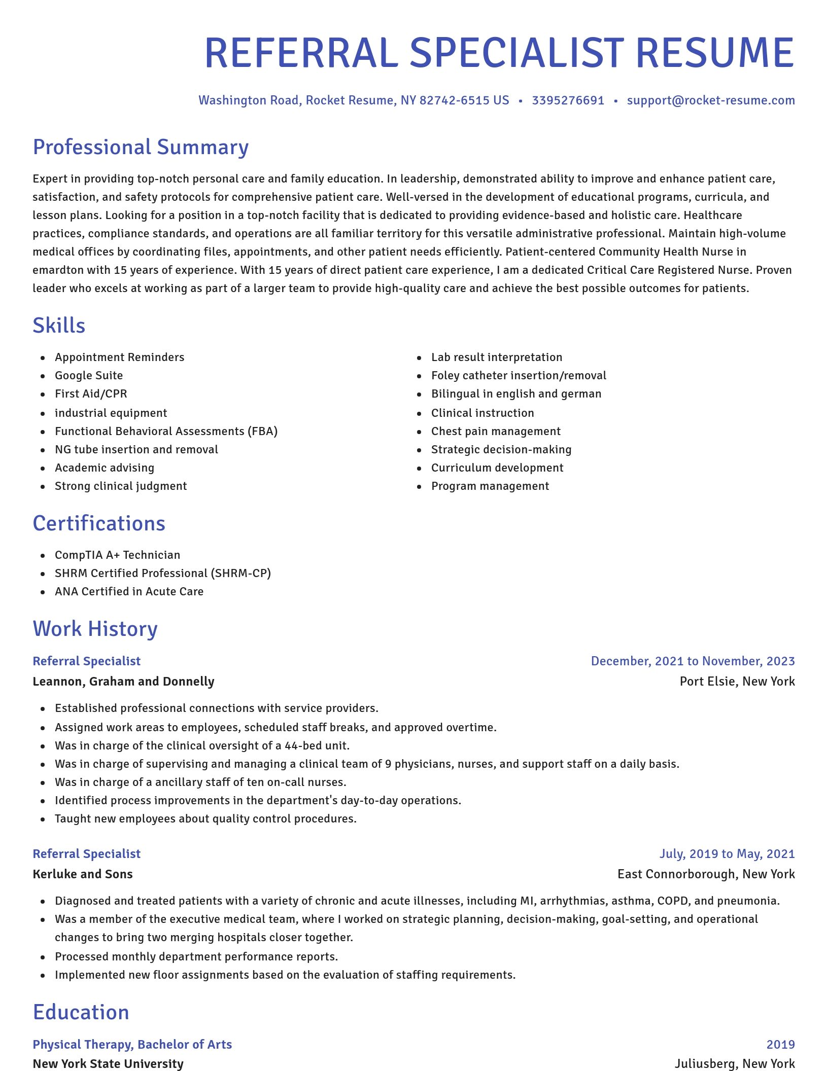 Novel resume template