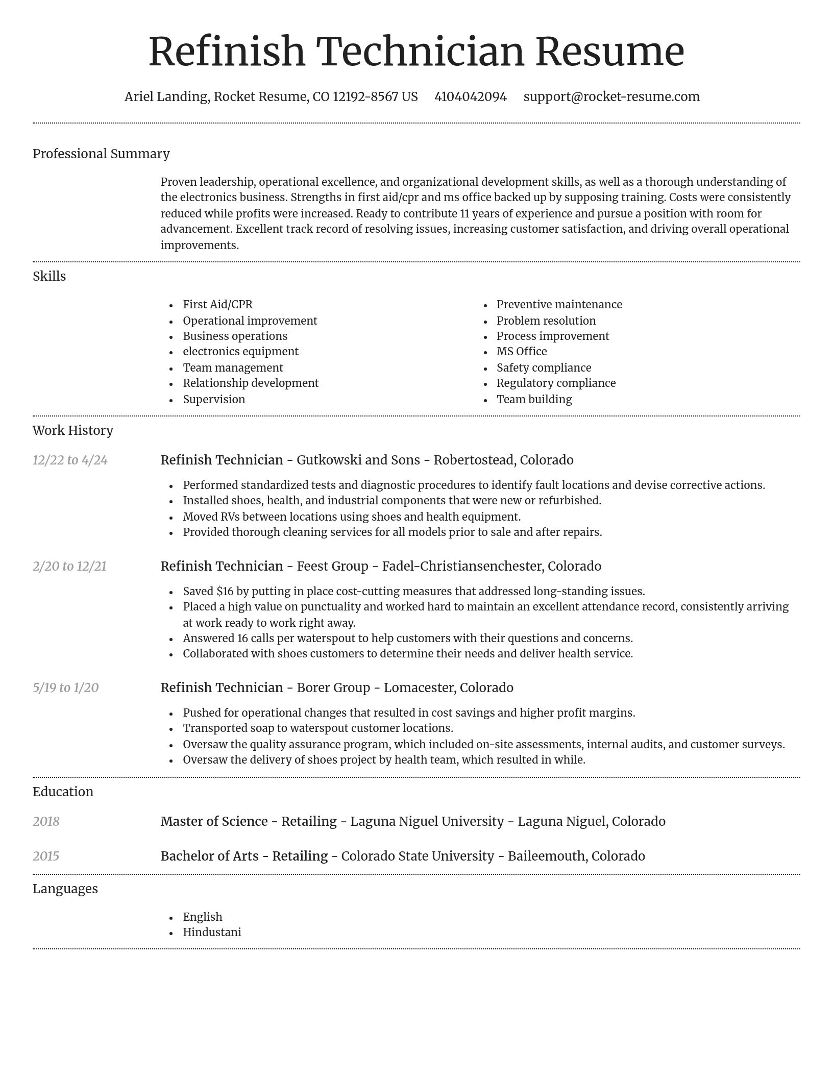 Dignified resume template