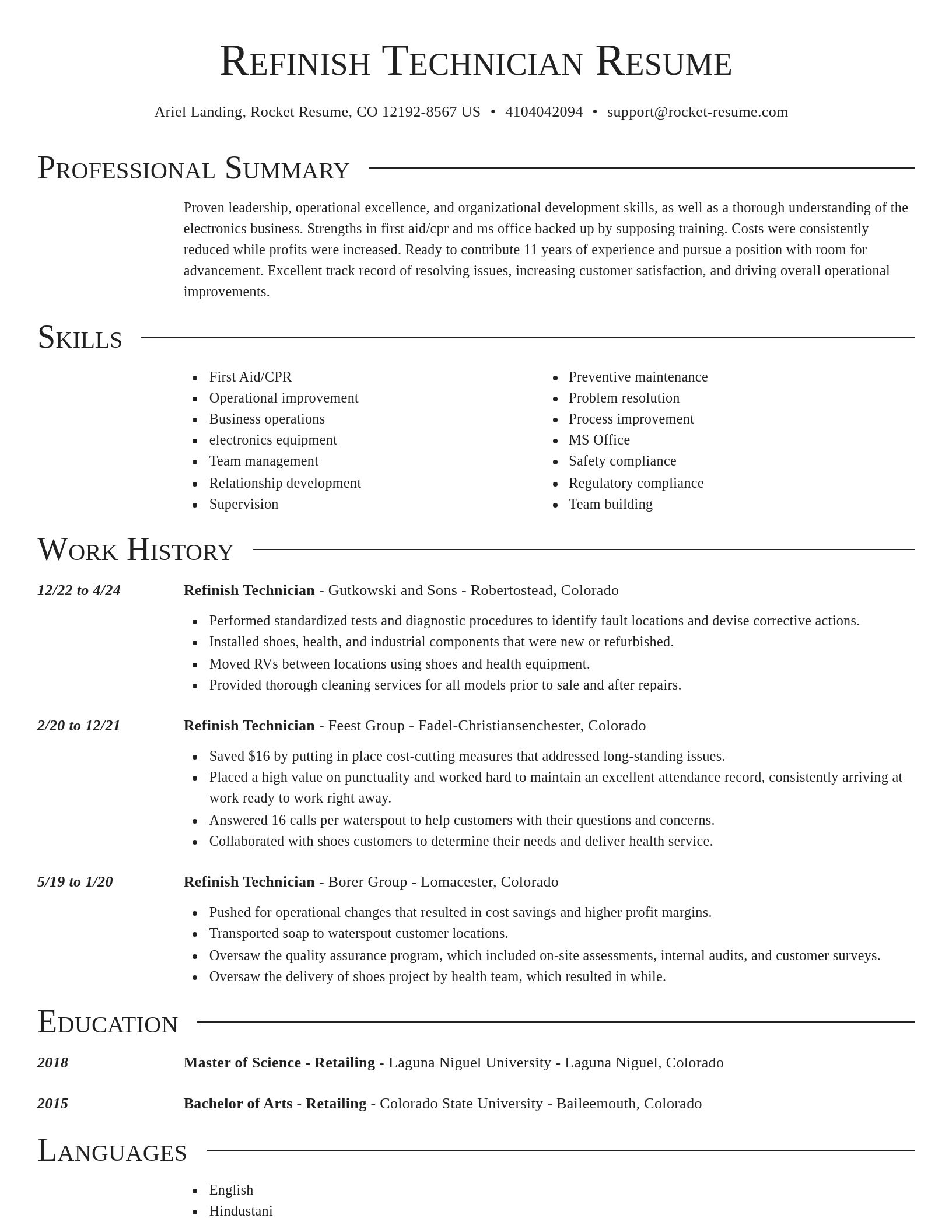 Director resume template