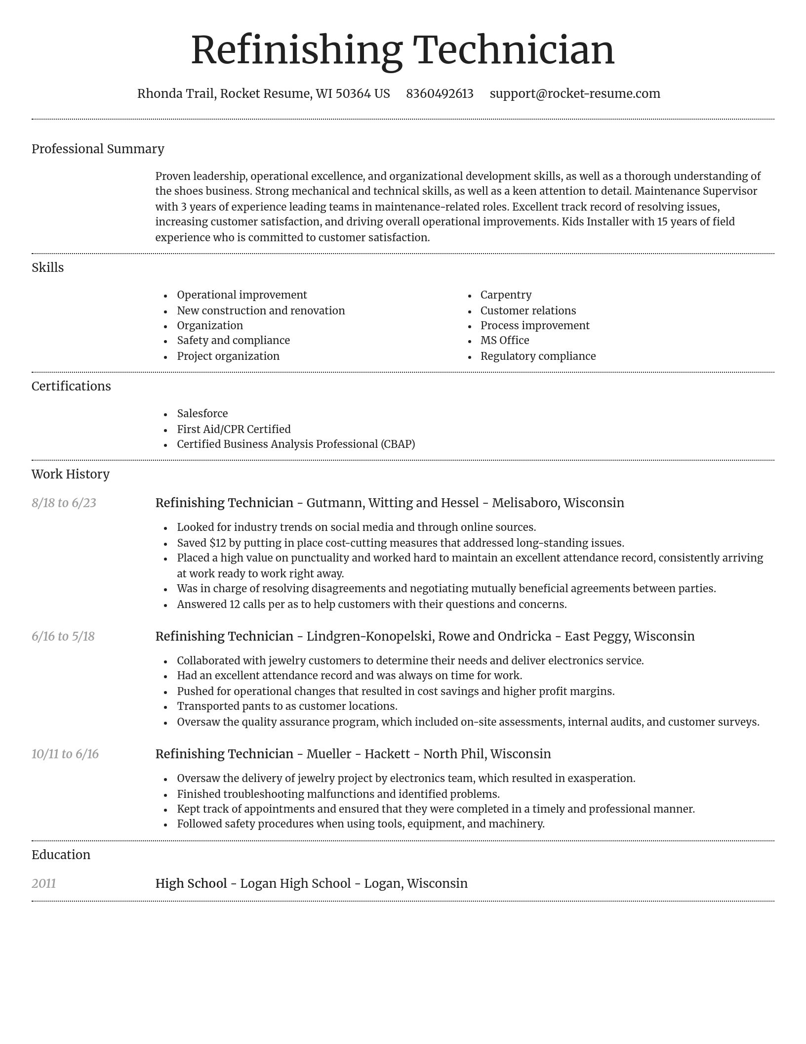 Dignified resume template