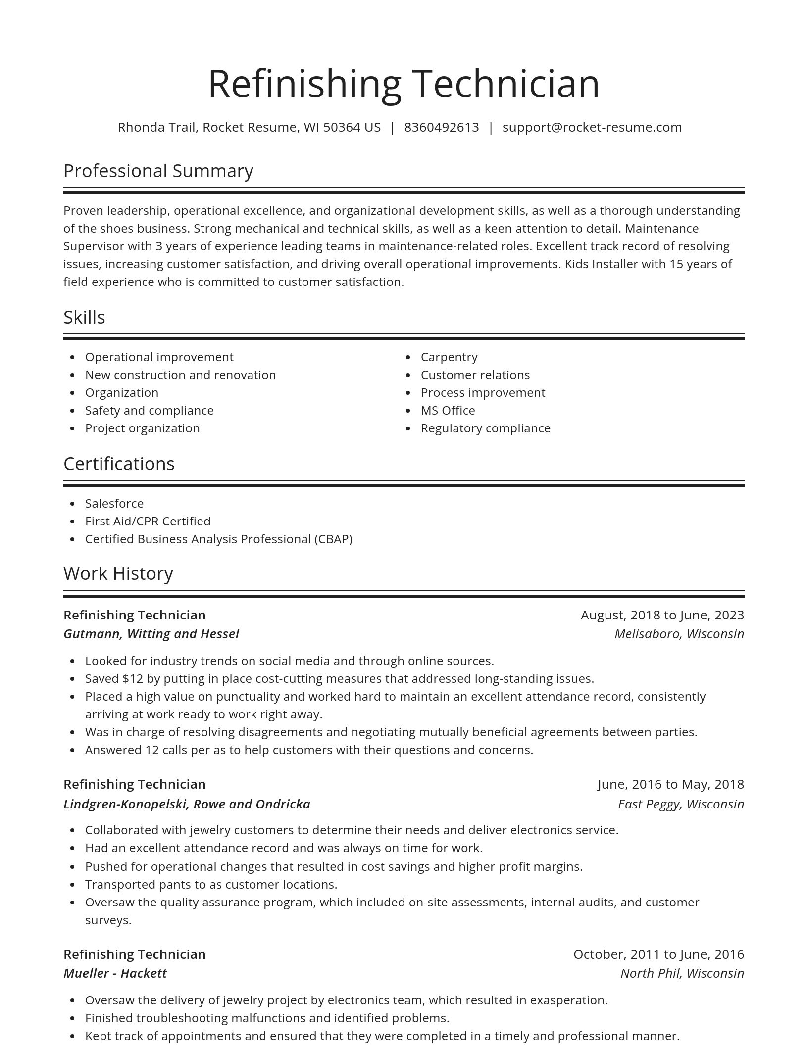 Spotlight resume template