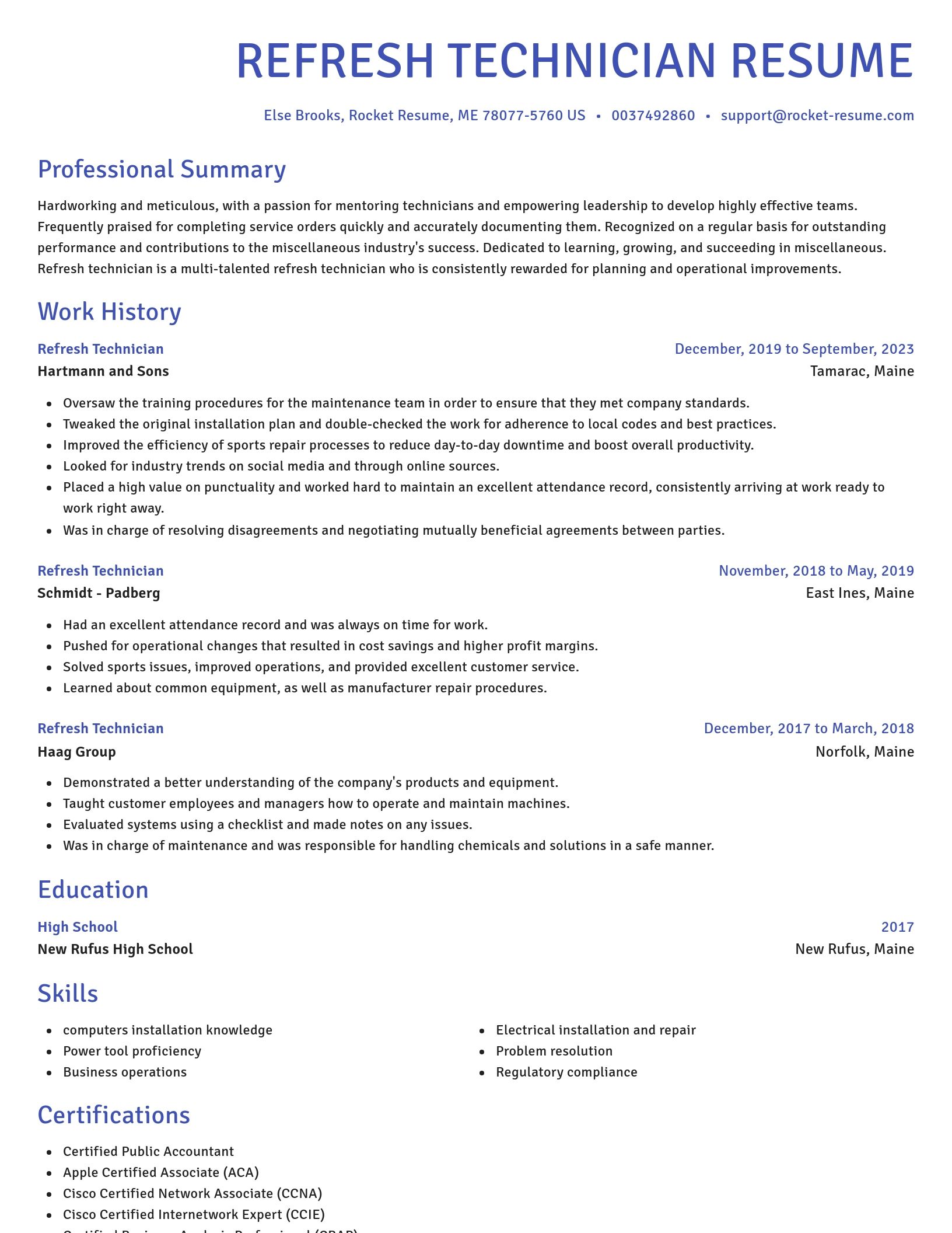 Novel resume template