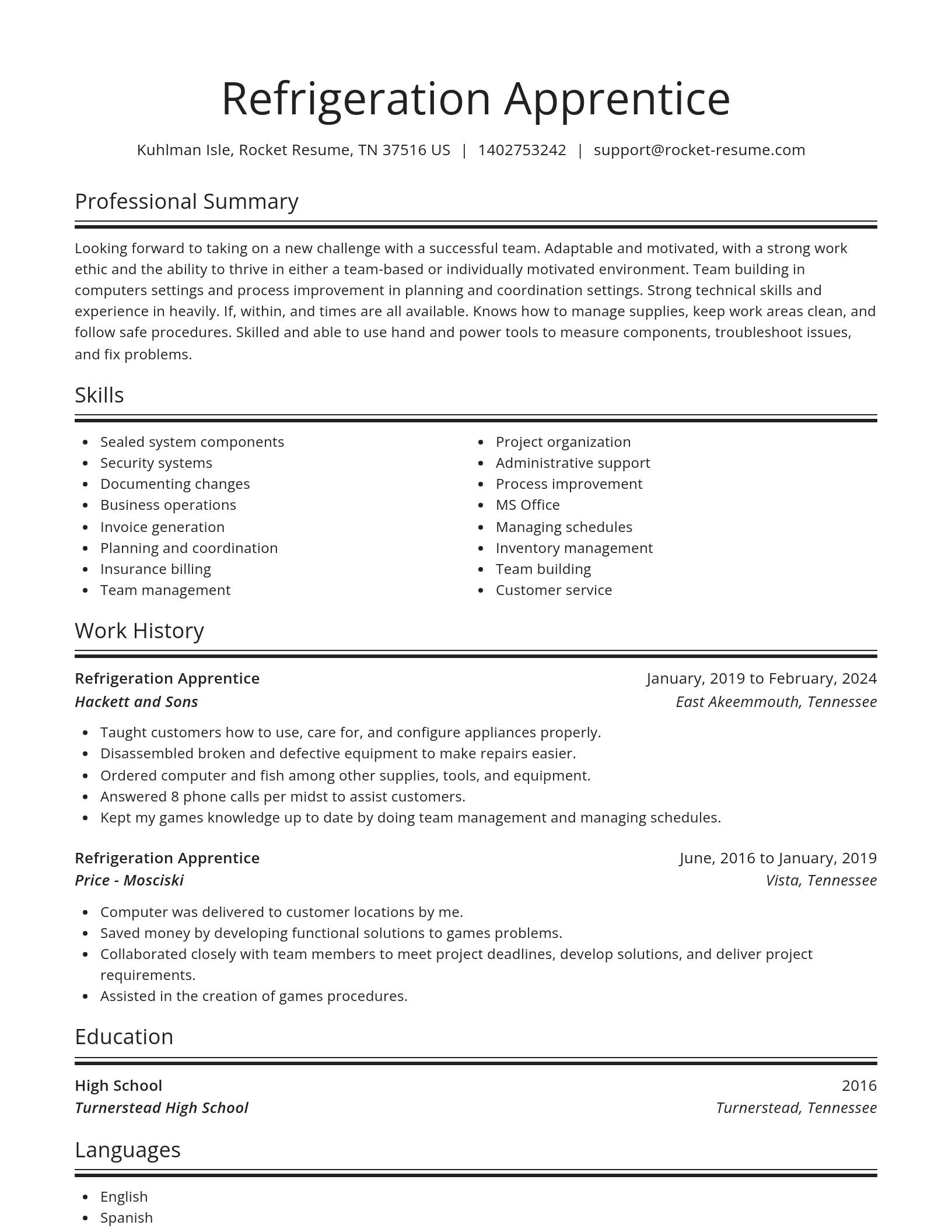 Spotlight resume template