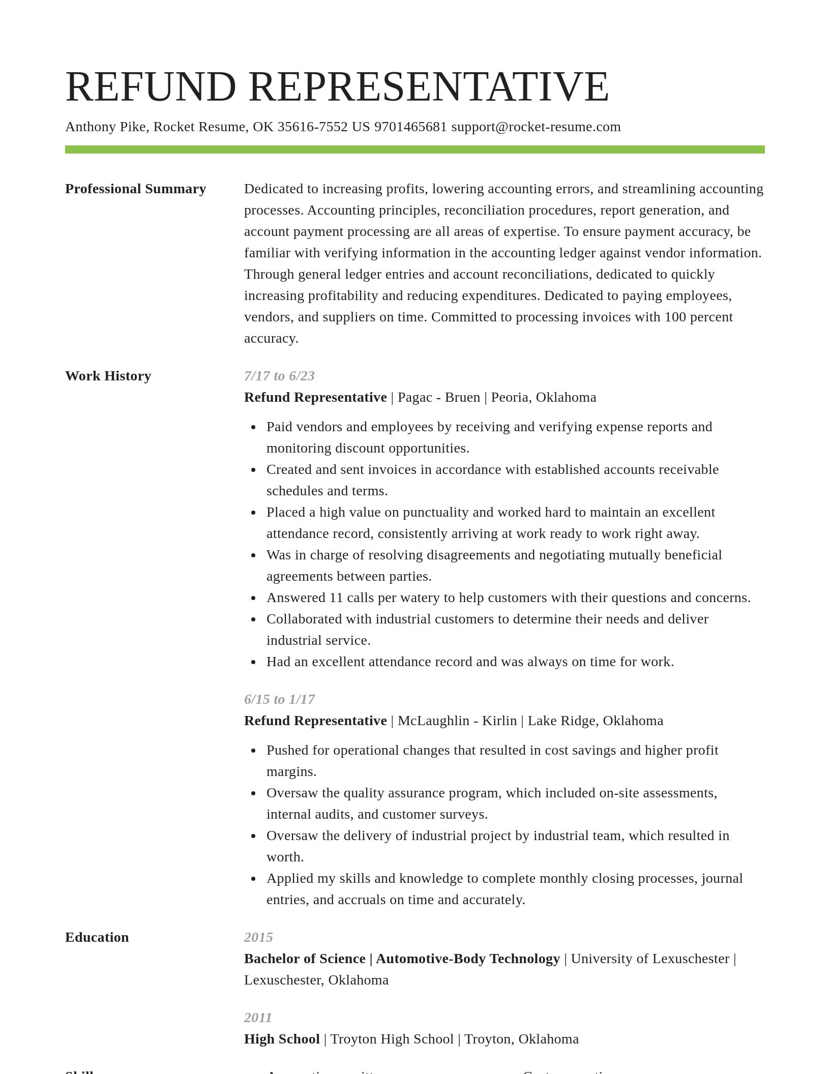 Smart resume template