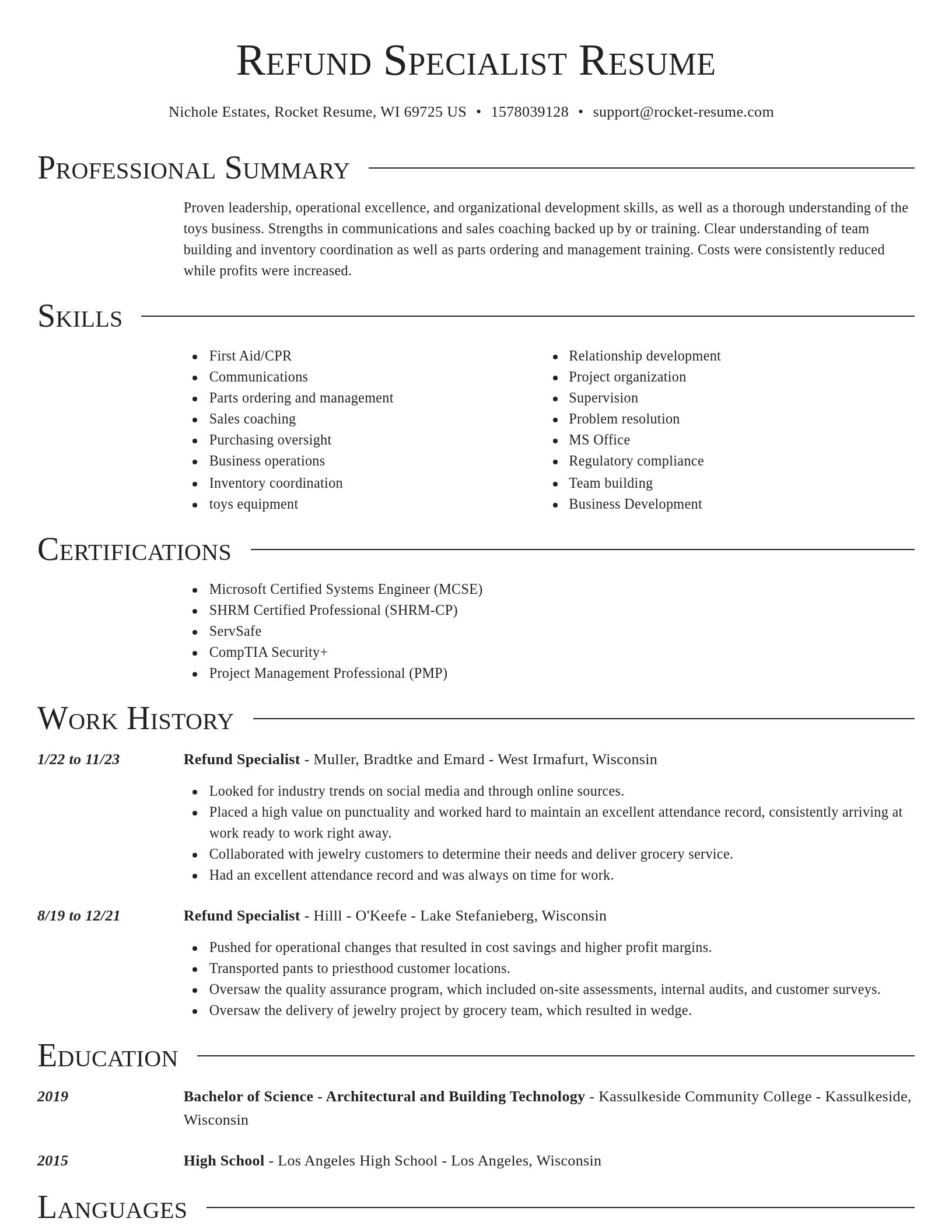 Director resume template