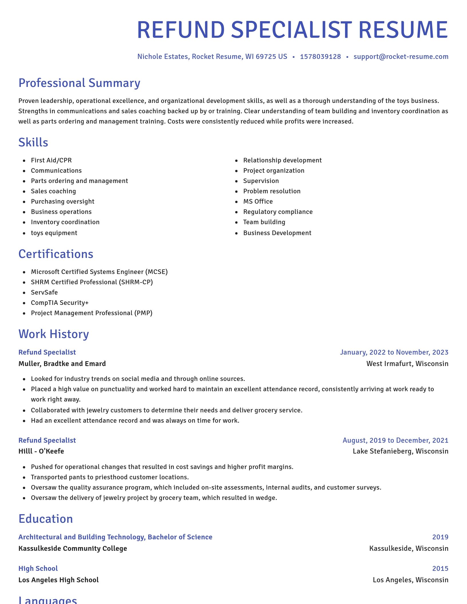 Novel resume template