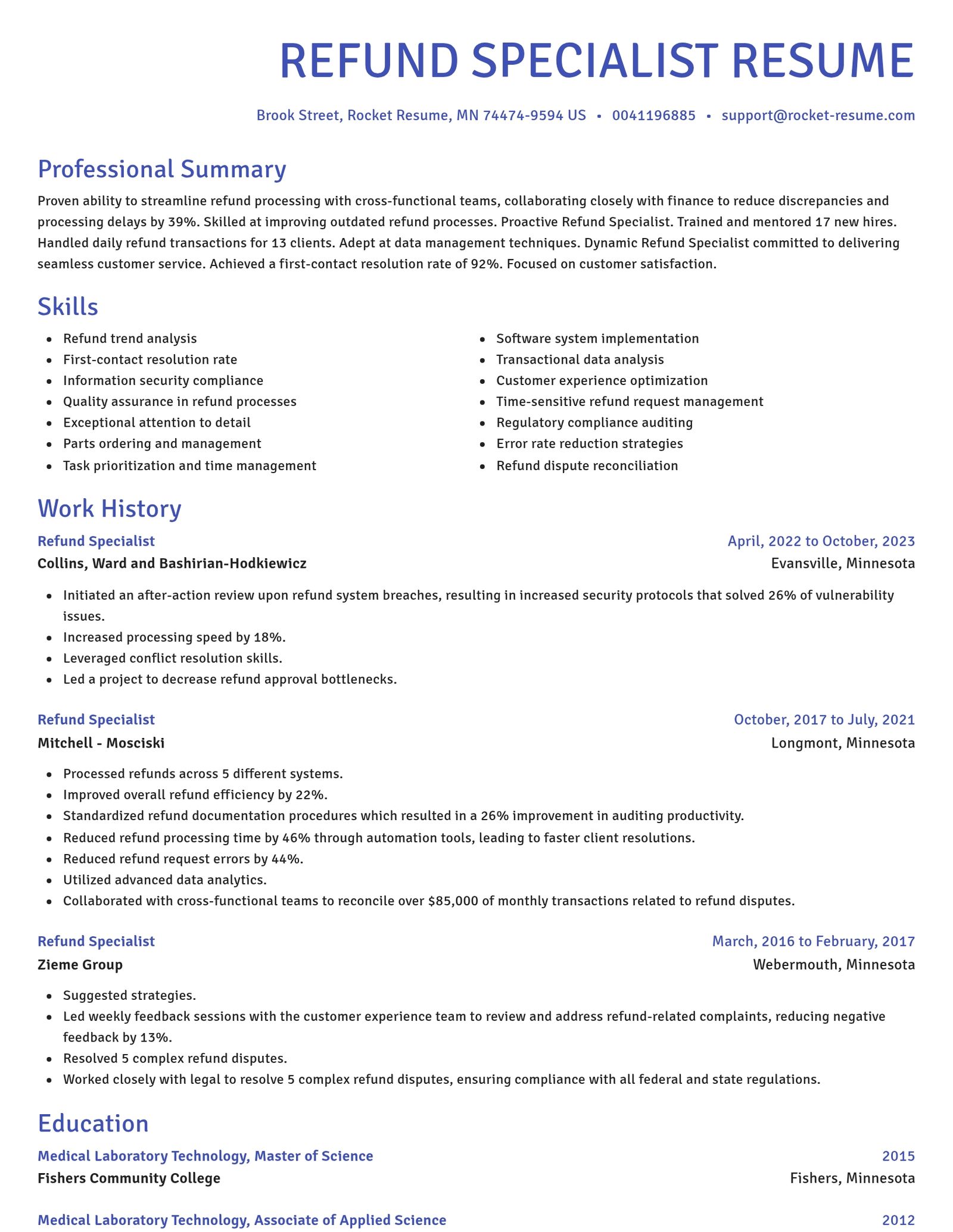 Novel resume template
