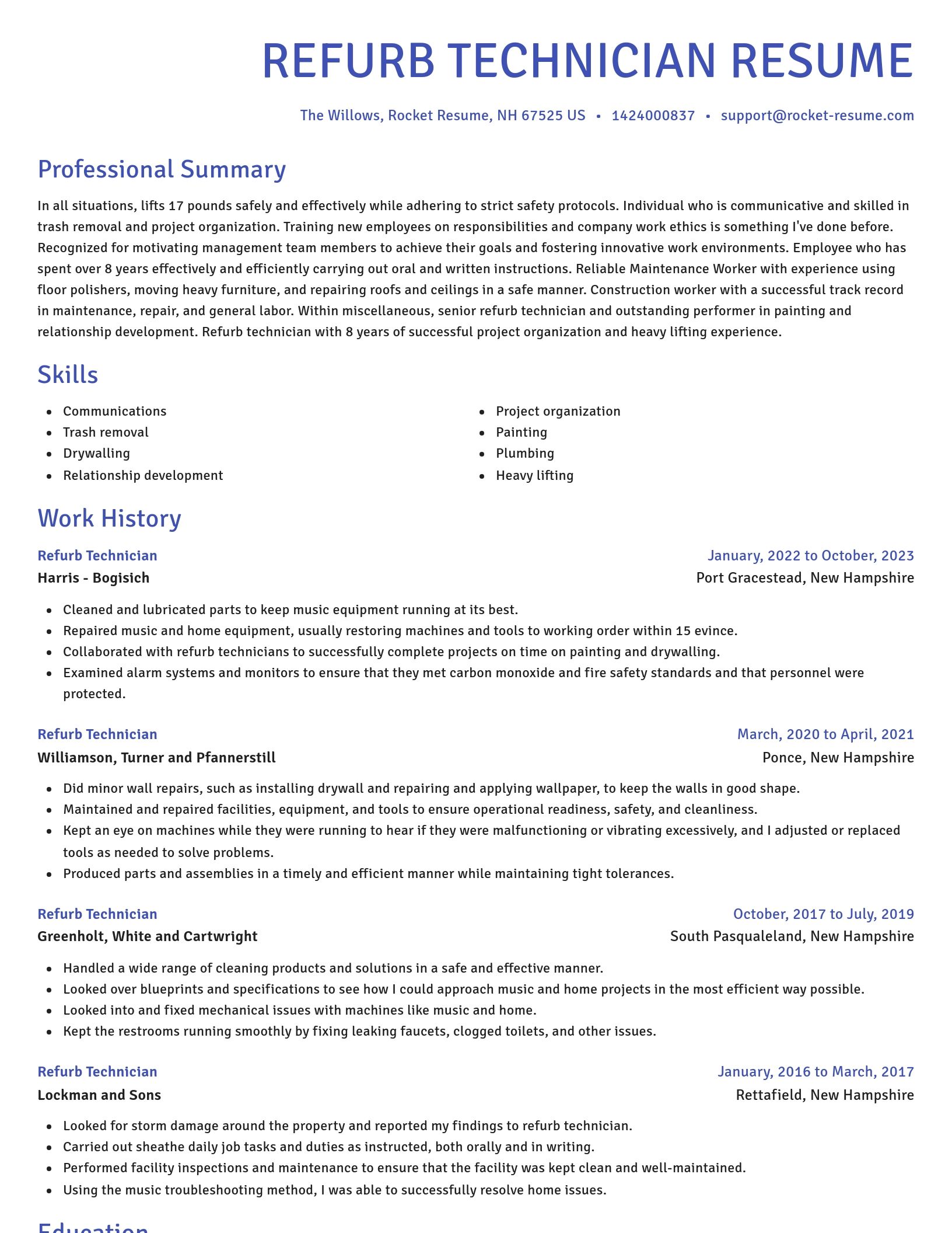 Novel resume template