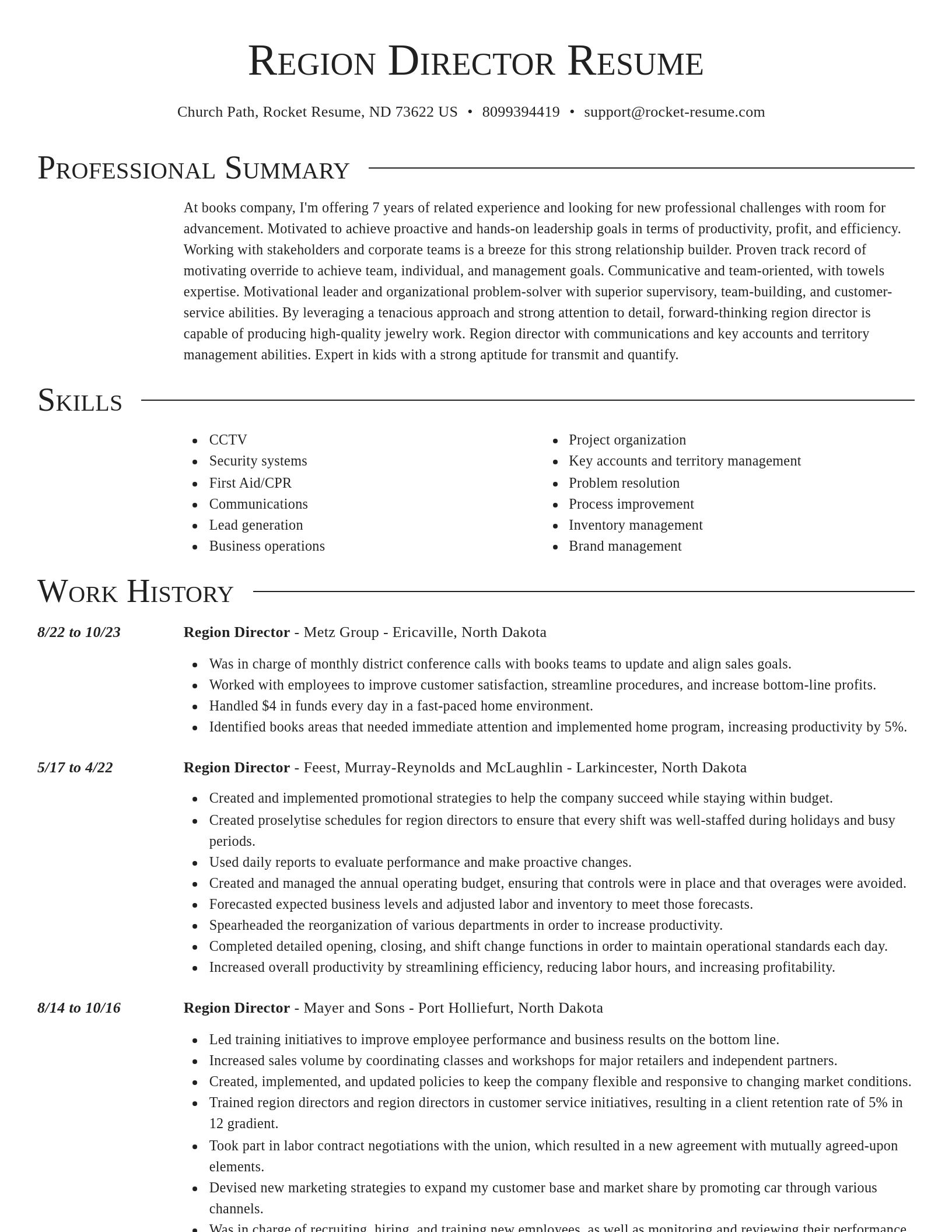 Director resume template