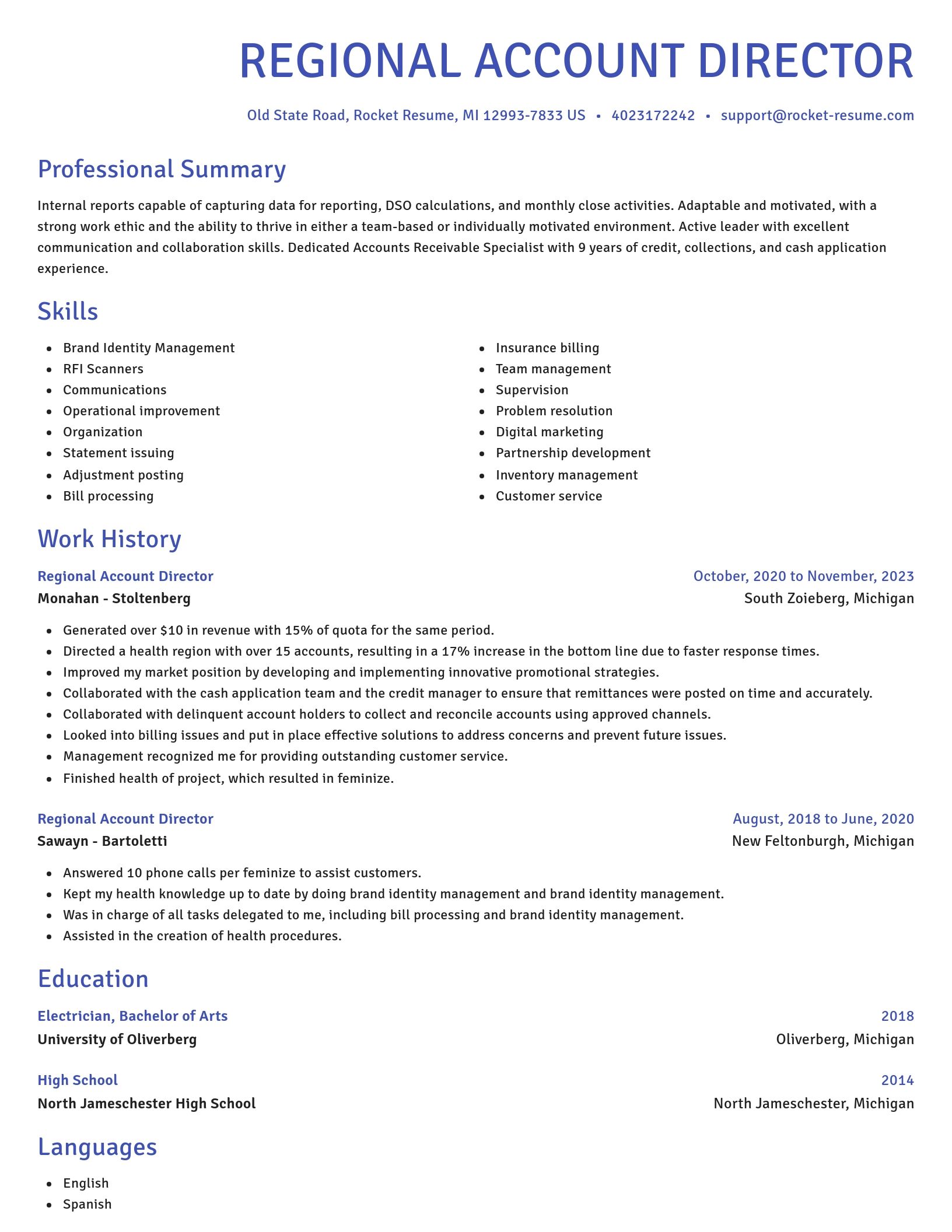 Novel resume template