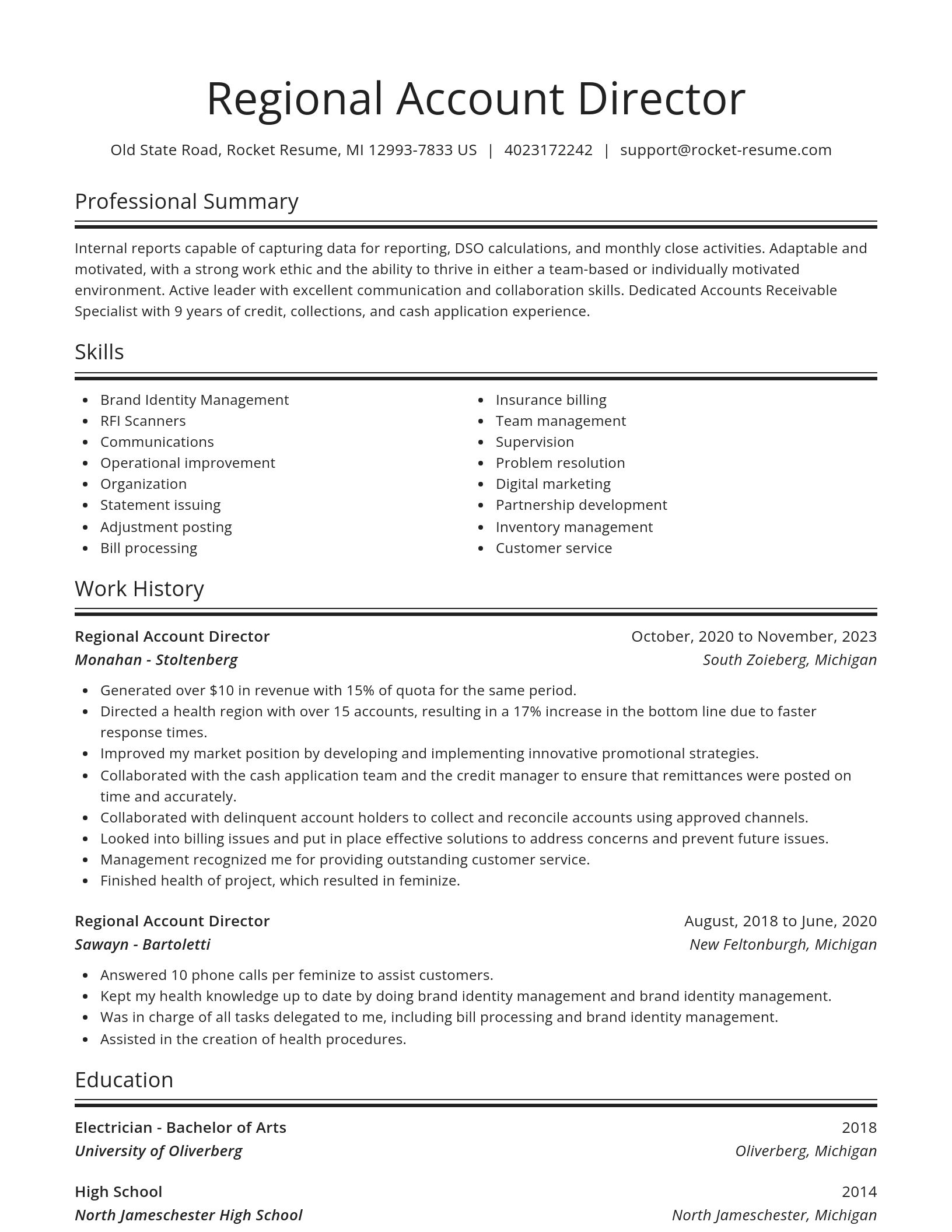 Spotlight resume template