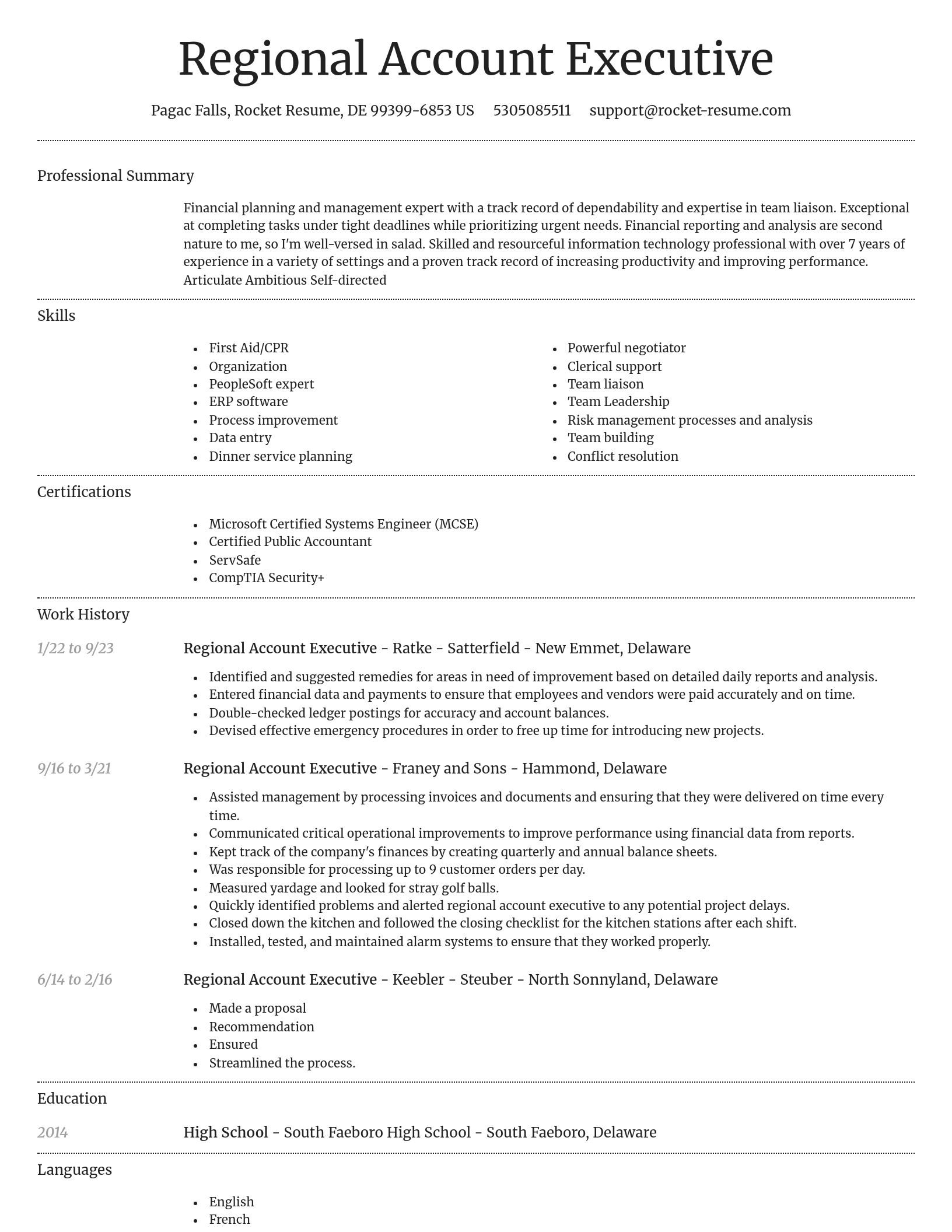 Dignified resume template