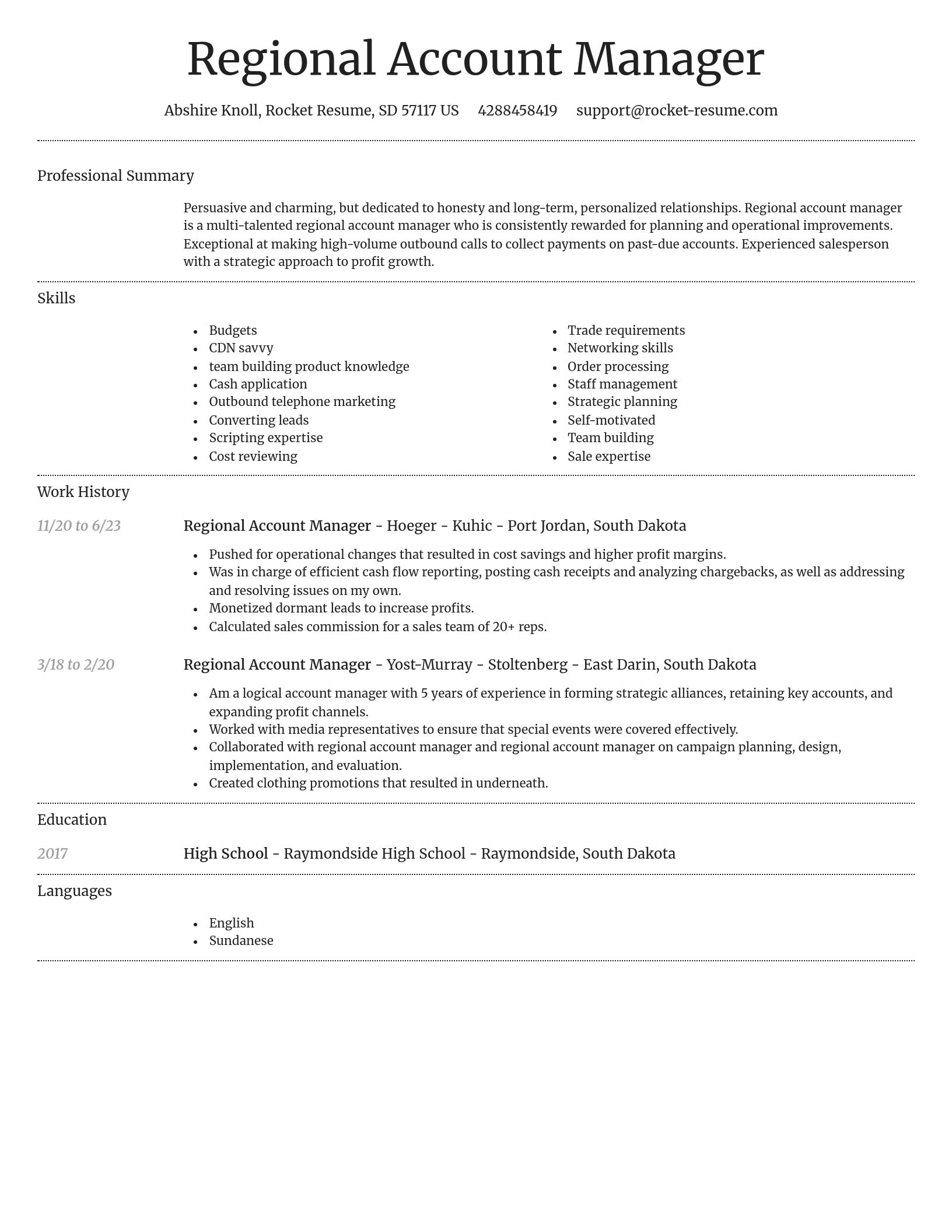Dignified resume template