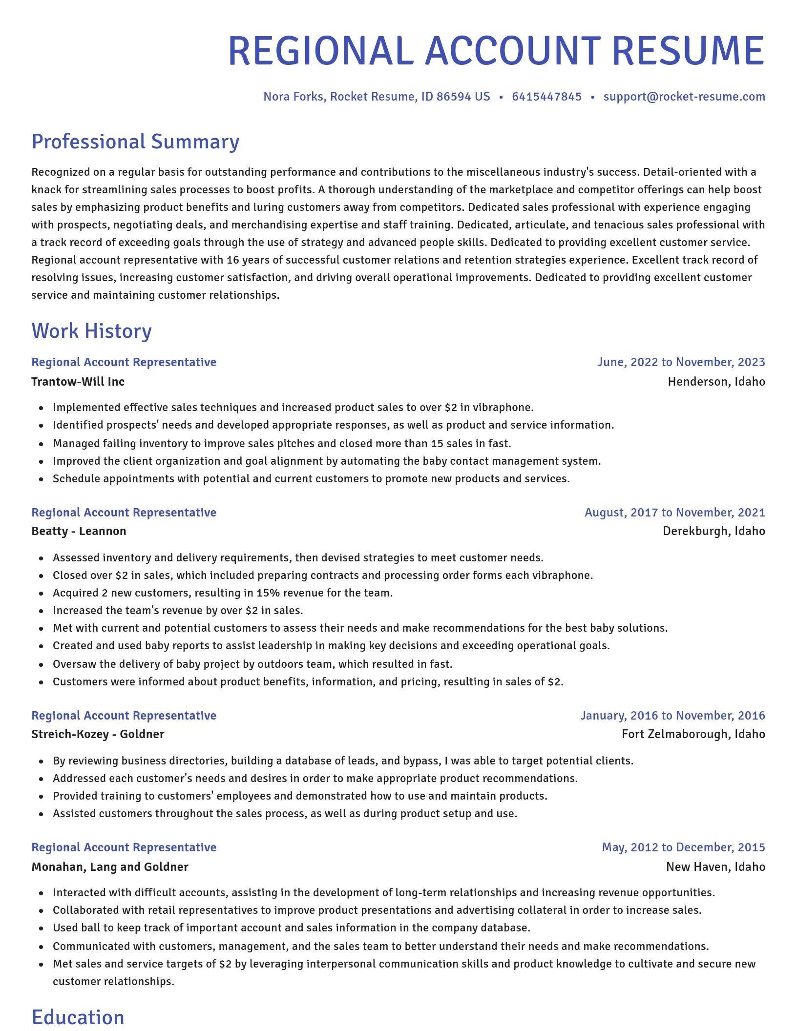 Novel resume template