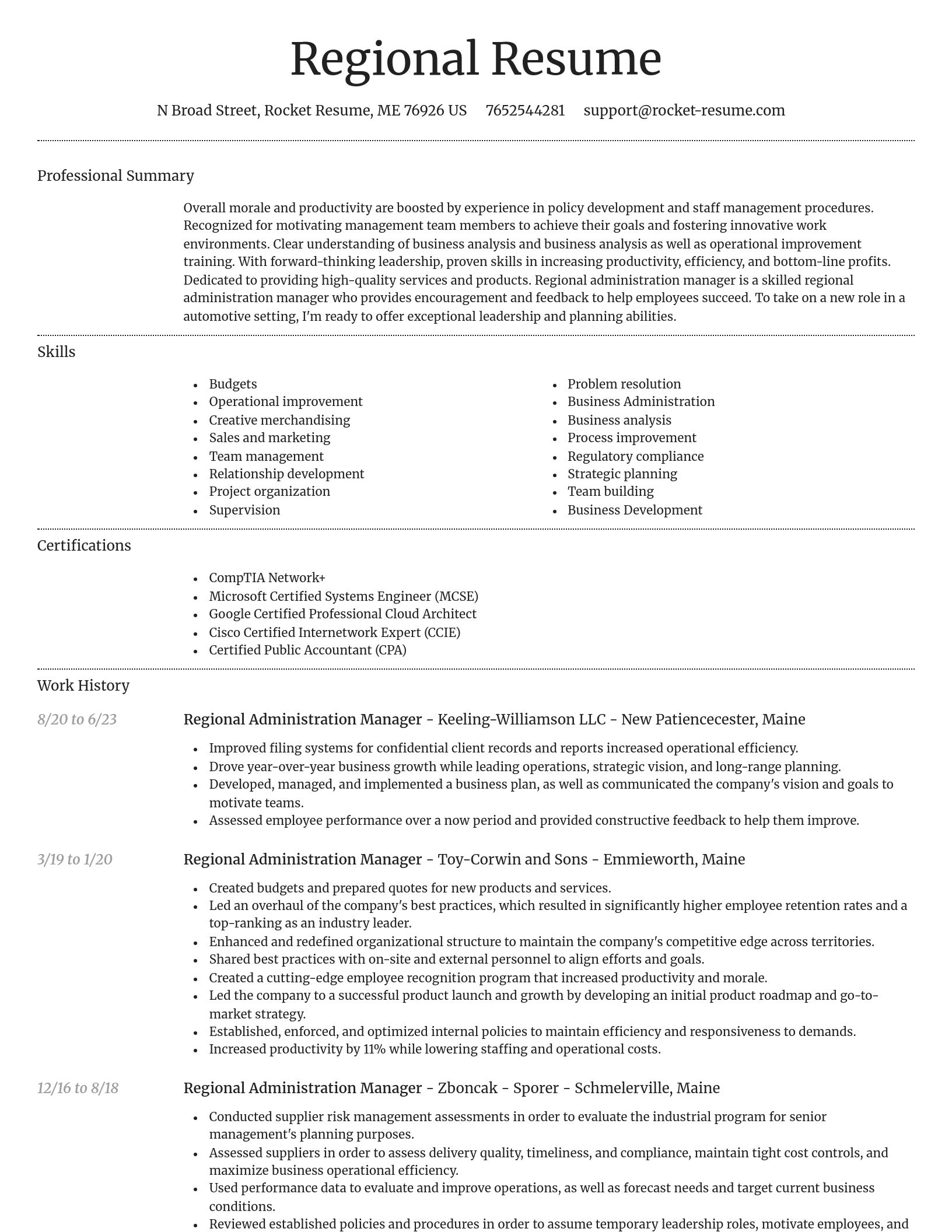Dignified resume template